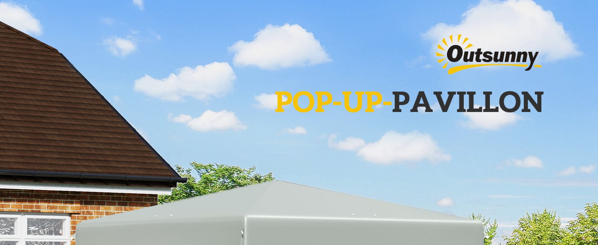Outsunny Pavillon 3x3m wasserabweisend Stabil Winterfest Pop-up Faltpavillon