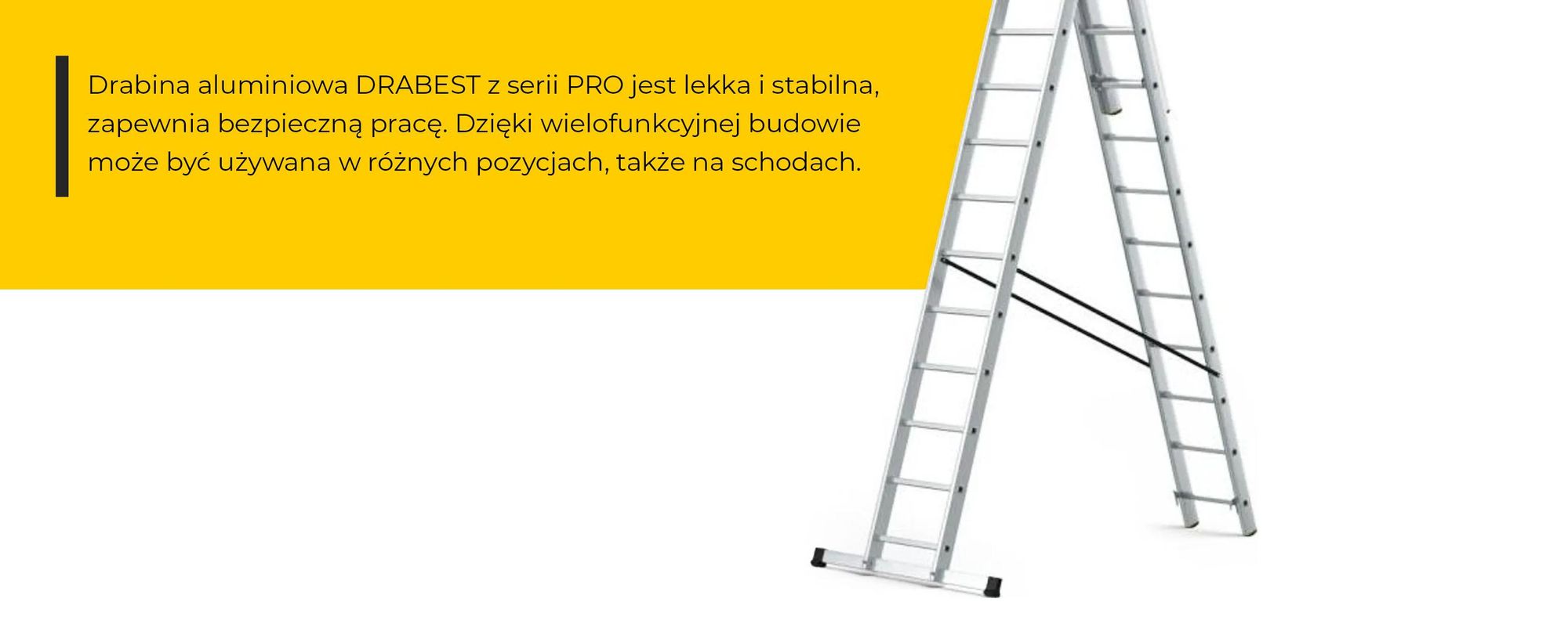 Drabest | Drabina aluminiowa - drabina 3x13 stopni, drabina składana - nośność 150 kg - drabina schodowa, antypoślizgowe nóżki - długość 7,77 m