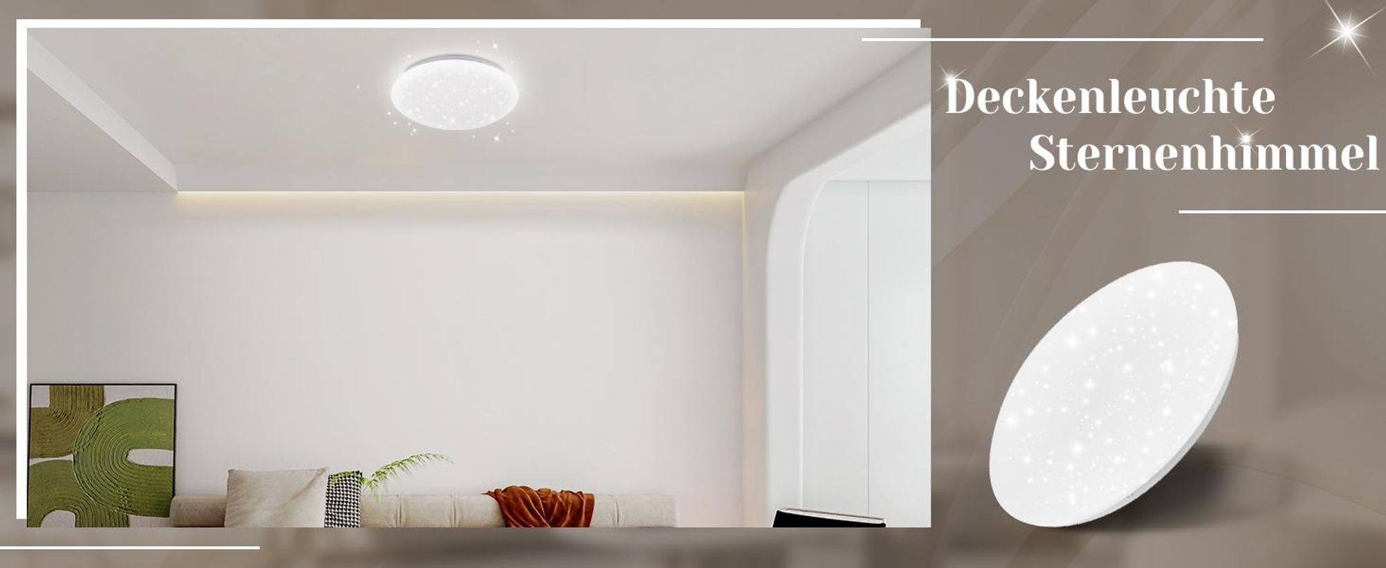 ZMH Deckenlampe LED 12W Deckenleuchte Ø25cm Kinderzimmerlampe Sternenhimmel 6000K Deckenbeleuchtung Flur Rund für Kinderzimmer Wohnzimmer Schlafzimmer