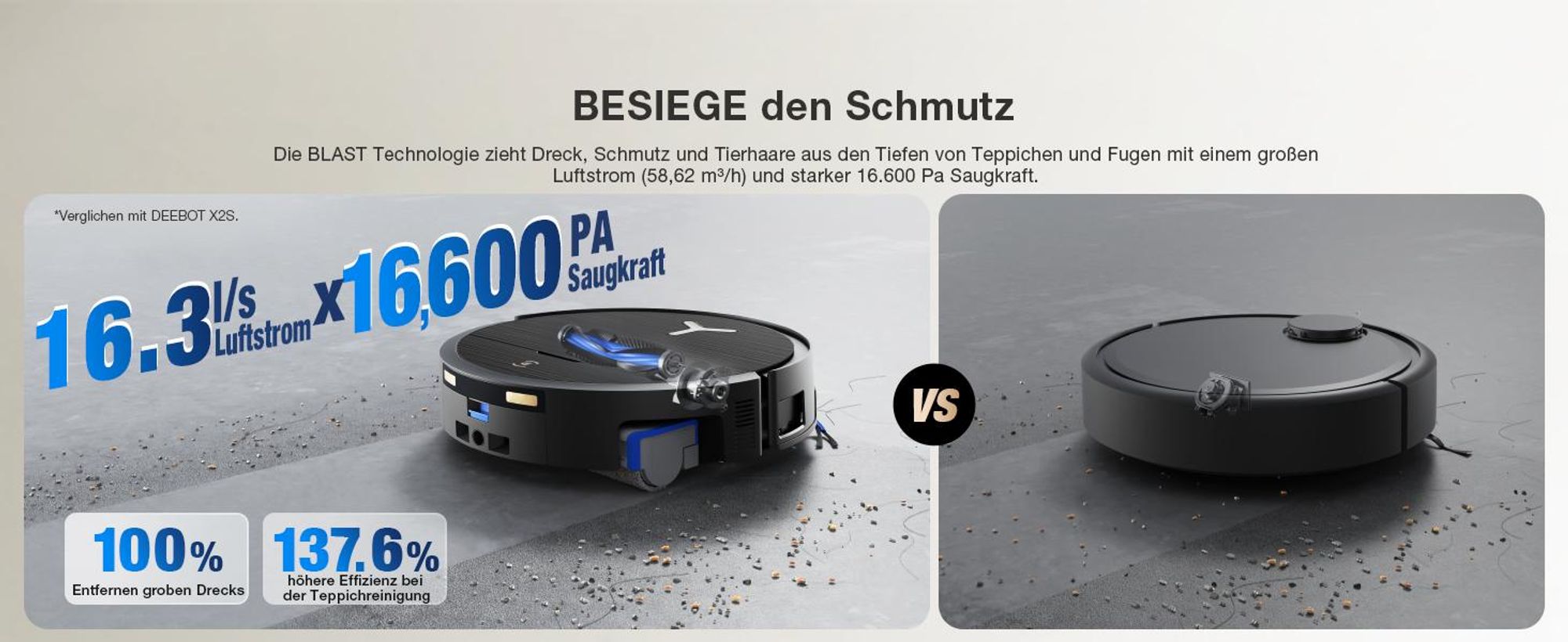 ECOVACS DEEBOT X9 PRO Omni Staubsauger Roboter mit Wischfunktion, 16.600 Pa, OZMO Roller, All-in-One Omni Station, YIKO-GPT Saugroboter, Schwarz