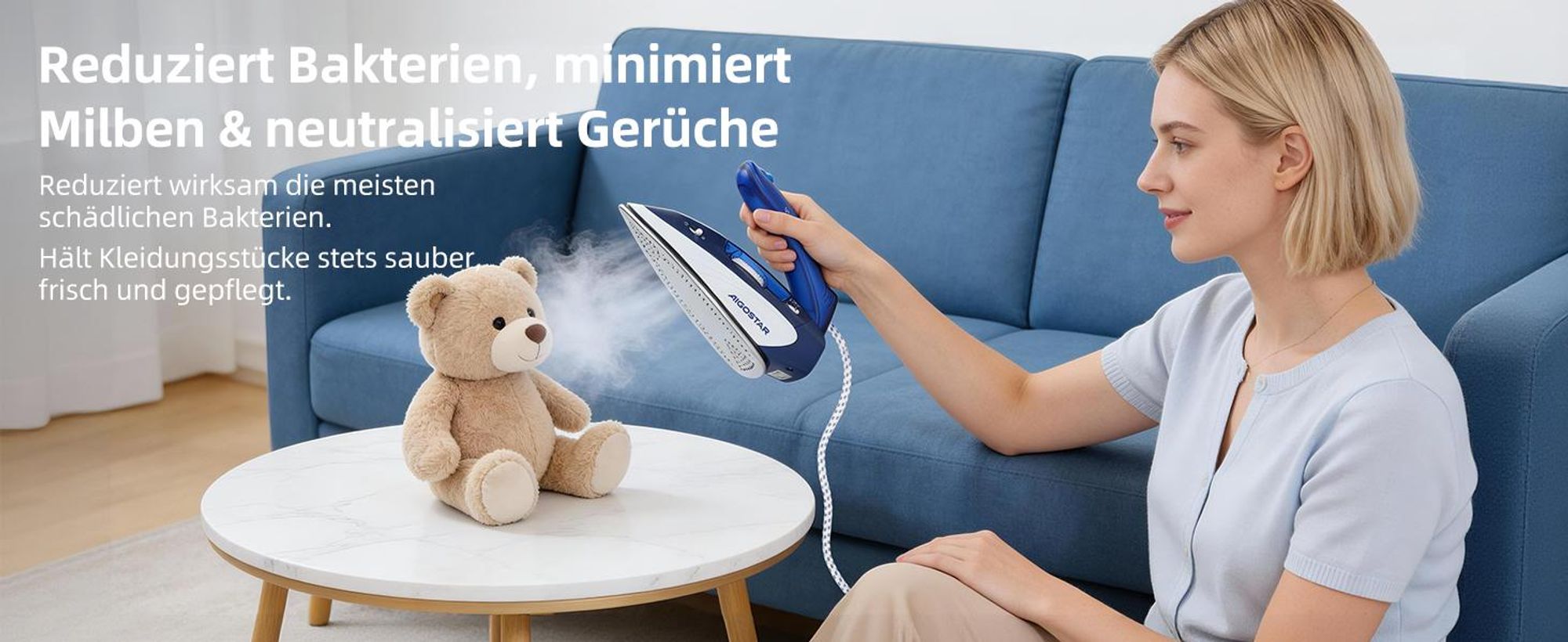 Aigostar Reise-Dampfbš¹geleisen Kleines Mini Dampf Bš¹geleisen Leichtes Reisebš¹geleisen Tragbar Faltbarer Griff Dampfbš¹geleisen Mehrere Temperaturstufen Reisedampfbš¹geleisen 1100W 80ml Wassertank