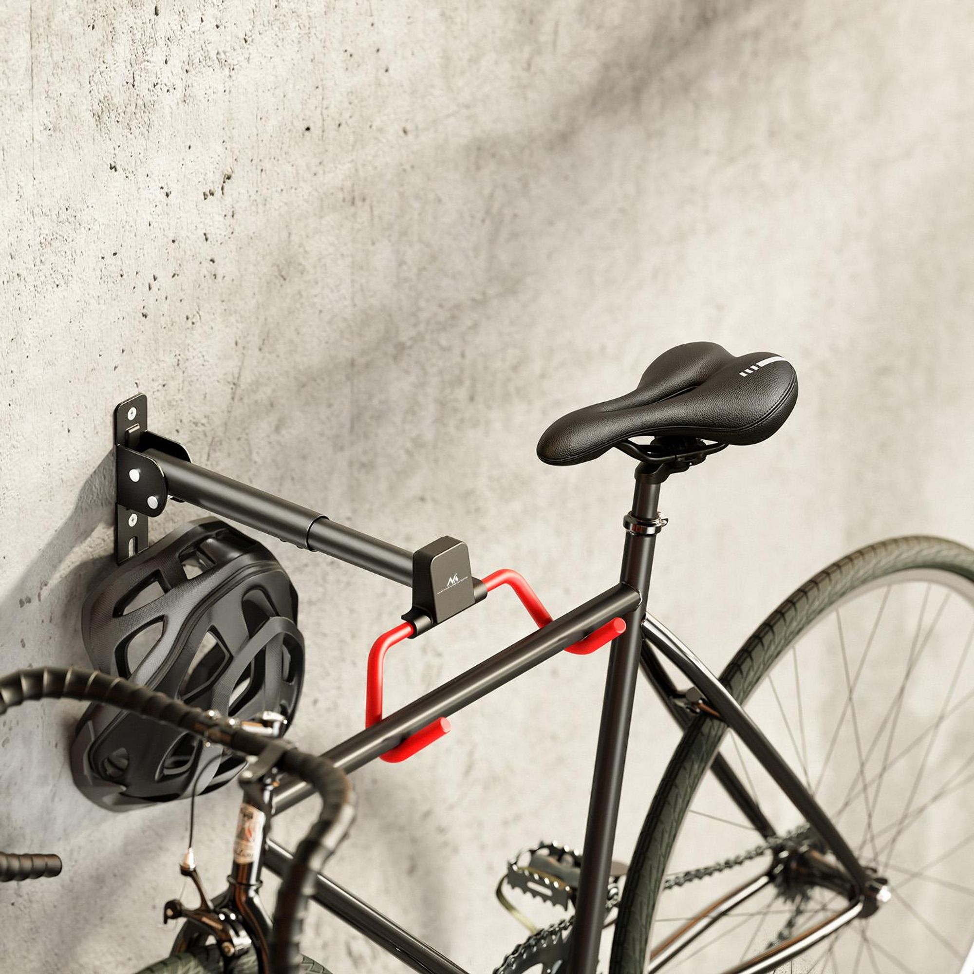 3x Maclean Fahrradhalterung / Wandhalterung horizontal Stahl max. Belastbarkeit 30 kg Winkelverstellbar MC-172