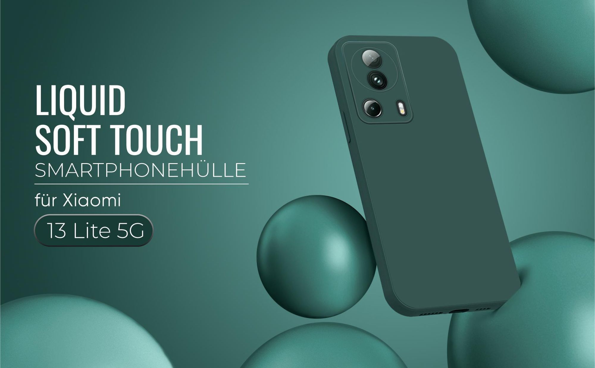 Liquid Soft Touch Smartphone Hülle in Grün für Xiaomi 13 Lite 5G