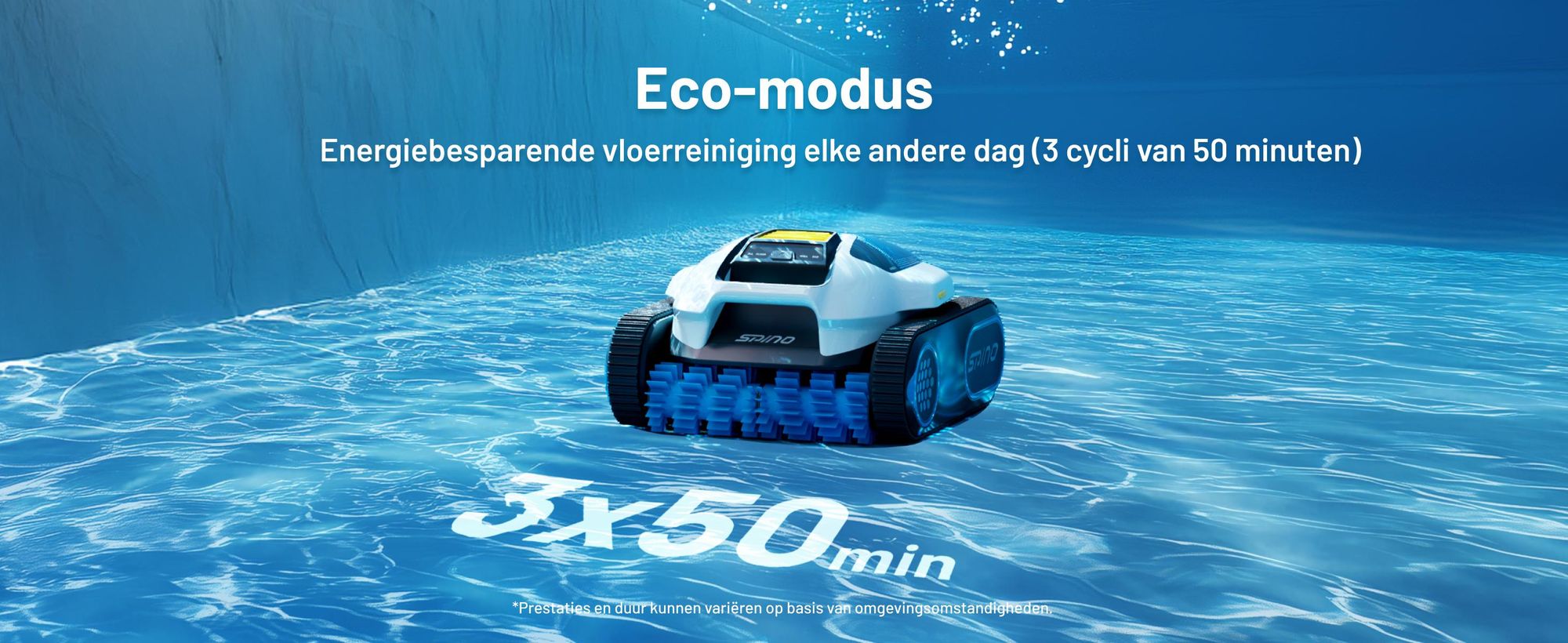 Mammotion zwembadrobot Spino E1 draadloze zwembadstofzuiger voor zwembaden tot 150 m², 6 Ah, 210 min looptijd, app, voor vloer, muur, waterleidingen