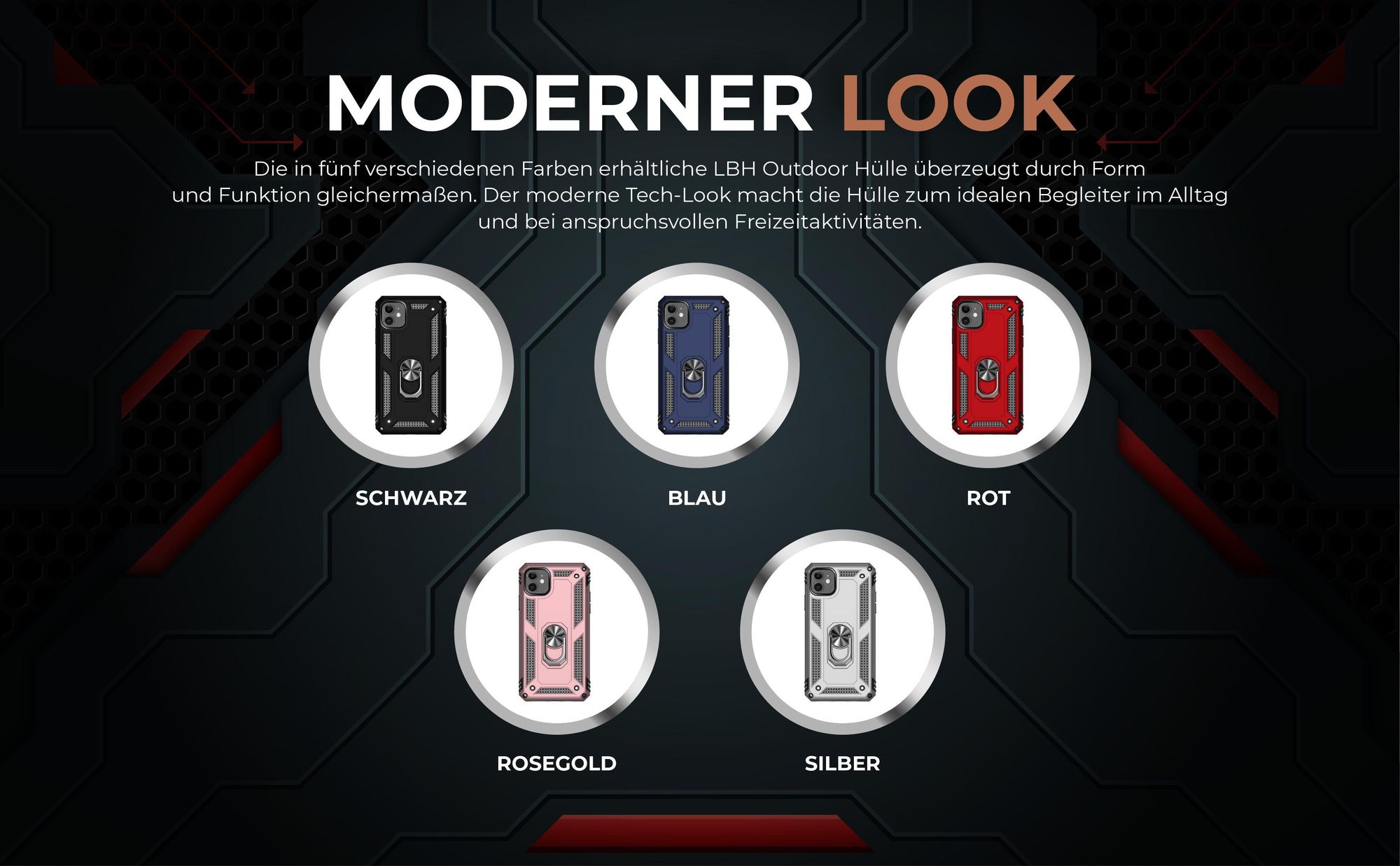 Armorhüllen in Schwarz, Blau, Rot, Rosegold und Silber für Apple iPhone 11