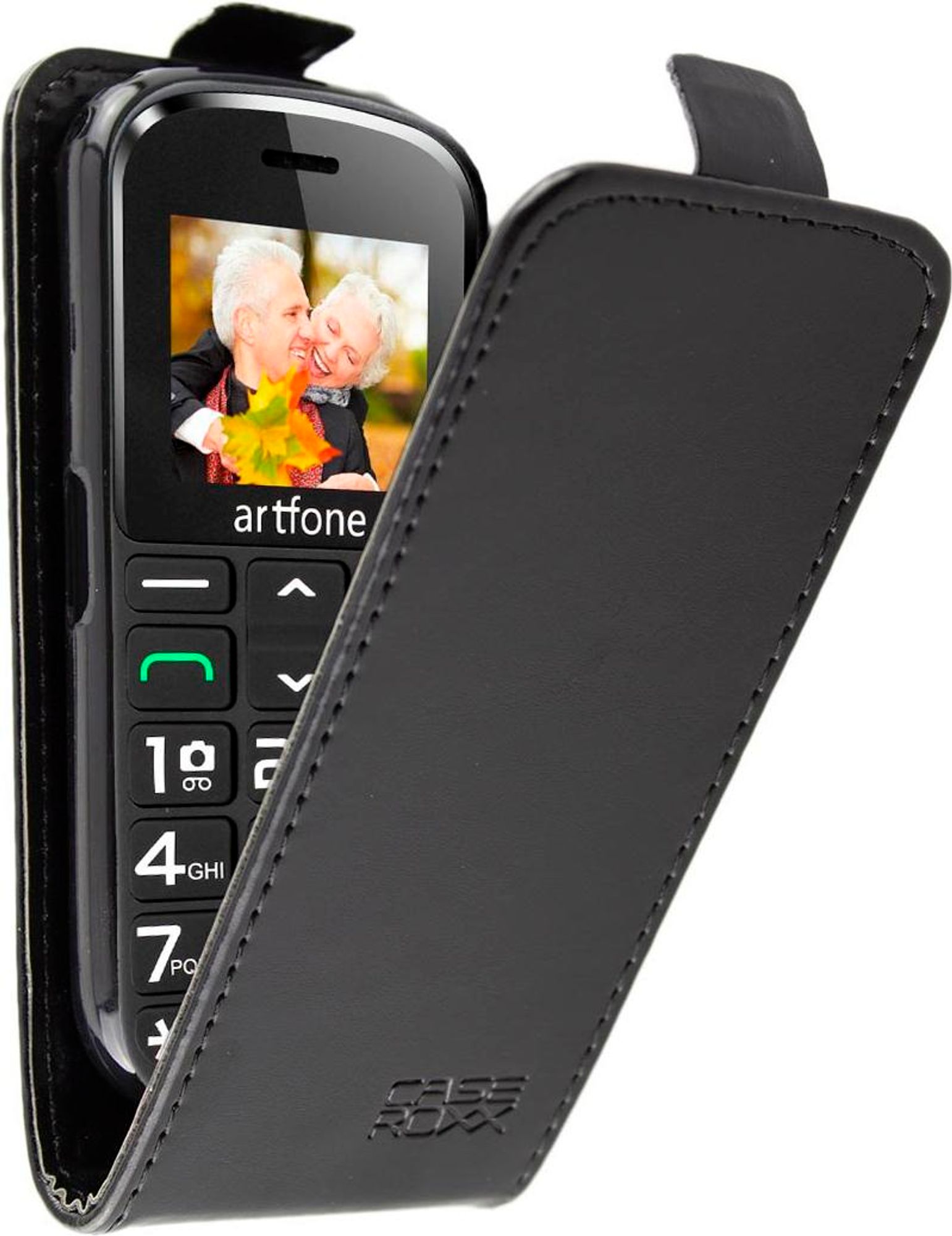 caseroxx Schutz Tasche Hülle Flip Cover kompatibel mit Artfone CS182/188, Smartphone Tasche Flip Cover in schwarz Bild 2