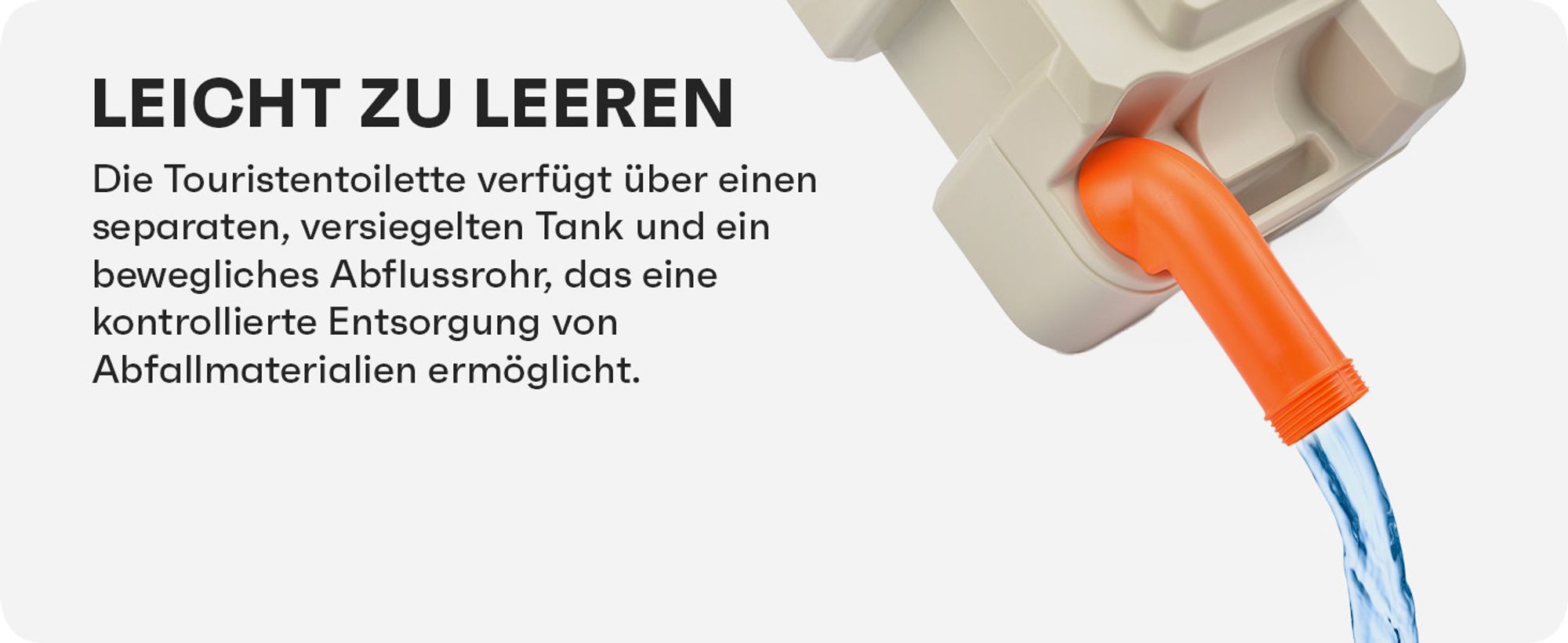 Campingtoilette, Tragbare Toilette, Reisetoilette Meteor 20L mit Spülung und Füllstandsanzeige