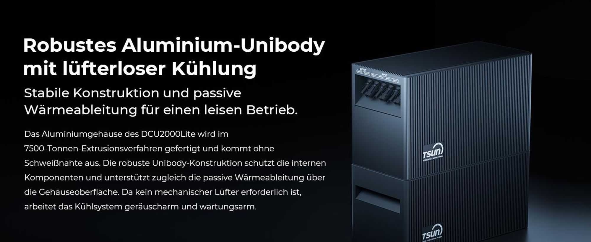 TSUN SolarCan DCU2000Lite Balkonkraftwerk Speicher, 314-Ah-Industriezellen, Maximaler PV-Eingang 2400 W, Bis zu 4 PV-Eingänge,  Duales MPPT, 0% VAT
