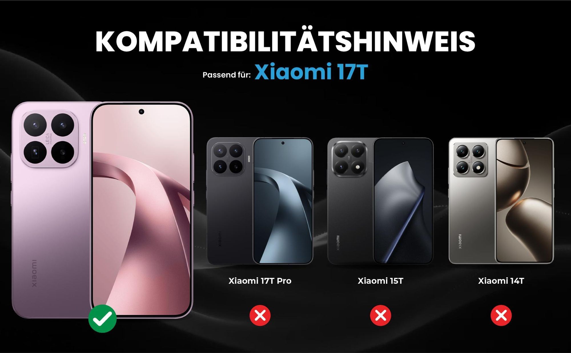 Kompatibilitätshinweise Hülle für Xiaomi 17T