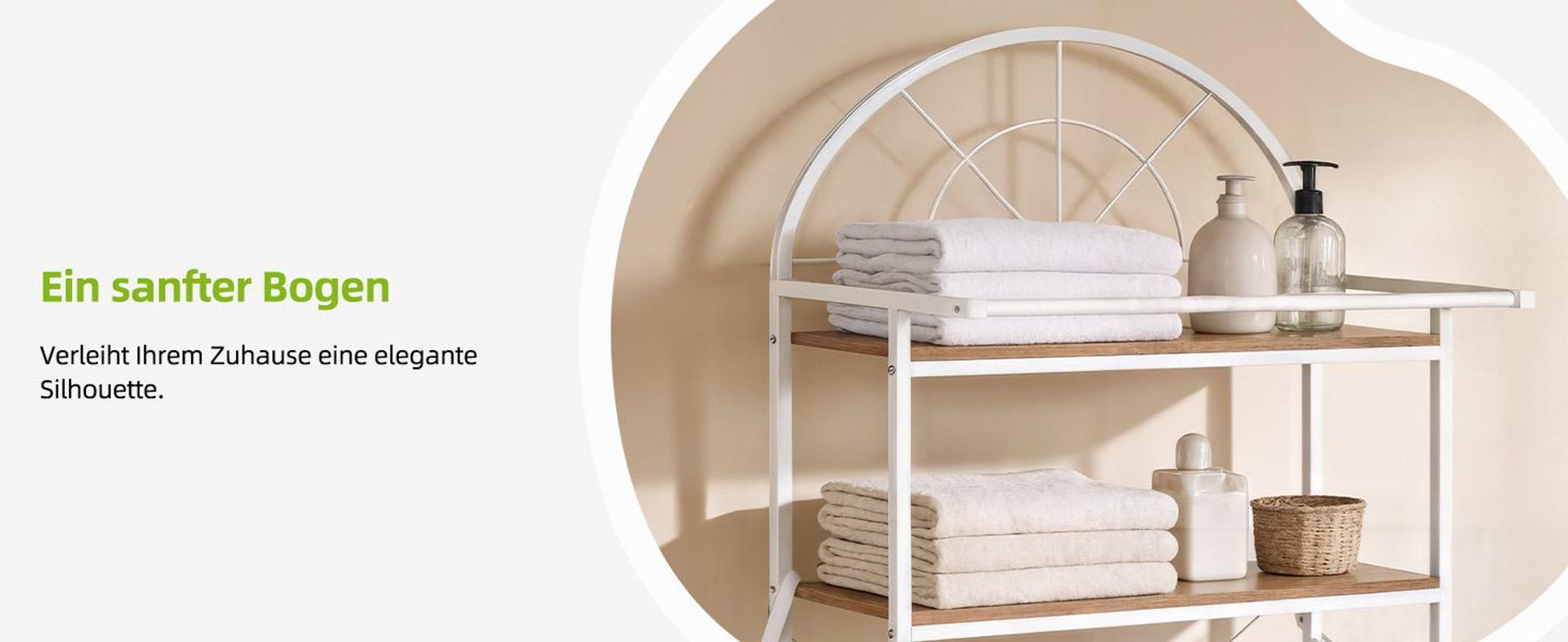 Waschmaschinenregal mit 3 Ablagen, Toilettenregal Badezimmerregal Standregal, mit 1 Stoffaufbewahrungstasche, 64,5 x 40 x 190 cm, Weiß
