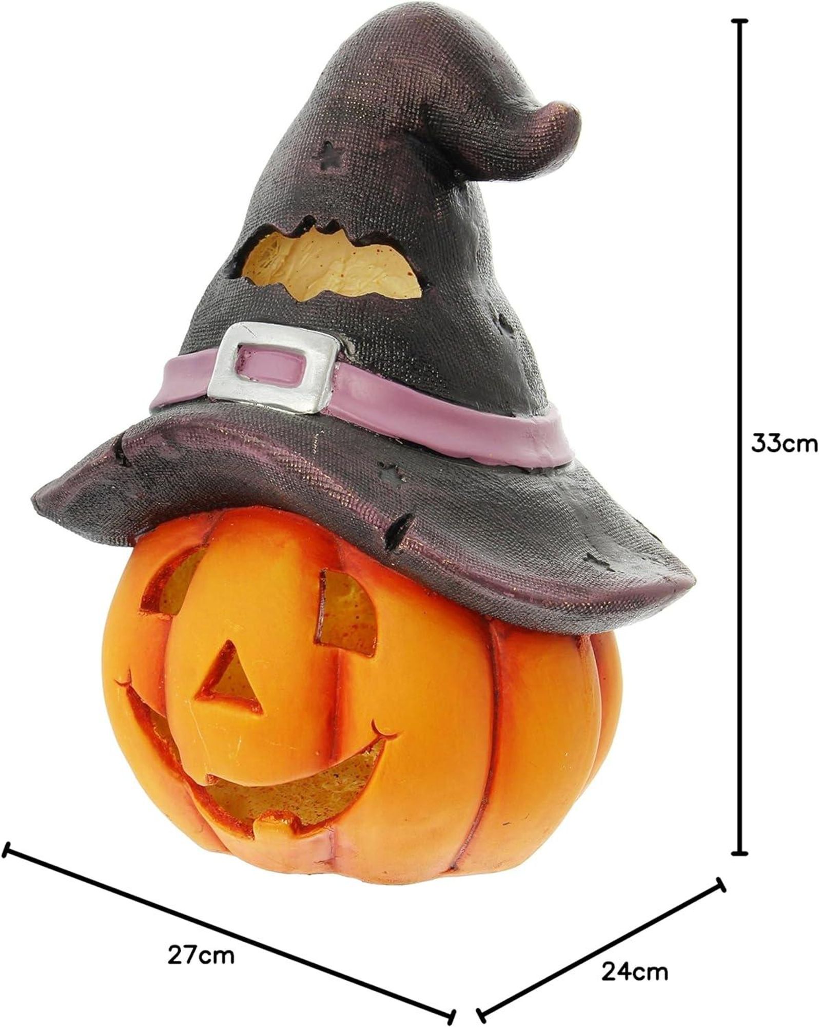 Kürbis-Windlicht Hexenhut, schöne schaurige Halloween Dekoration, vielseitig einsetzbar