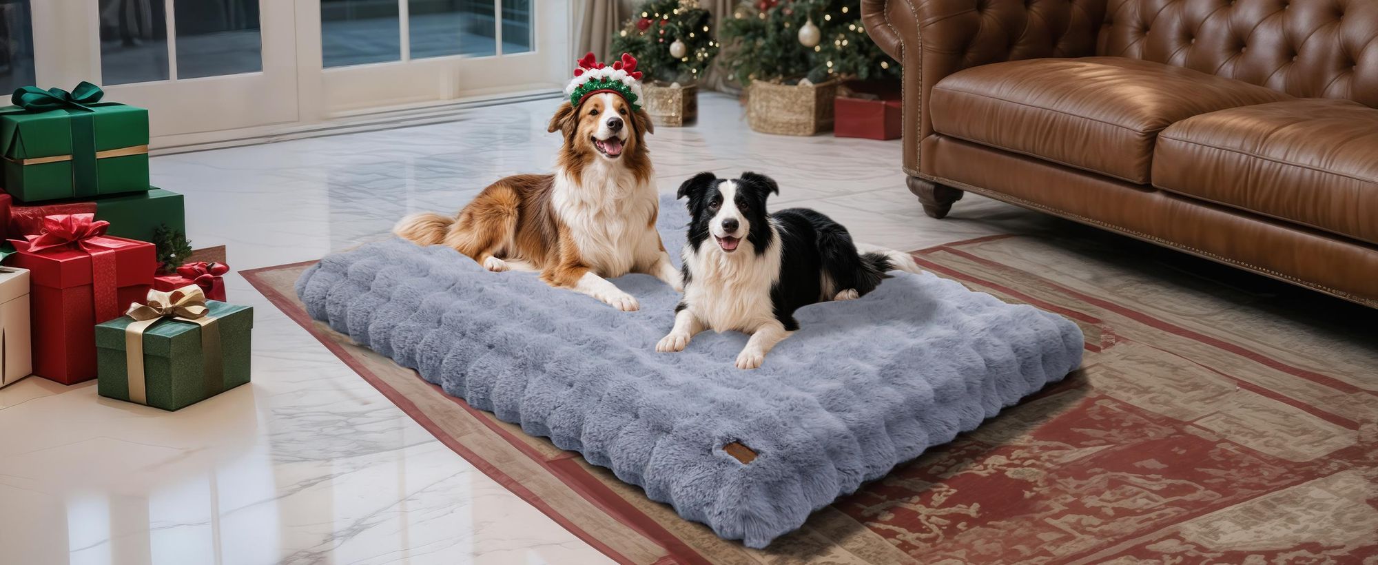WISFOR Orthopädisch Hundebett Hundesofa Hundecouch Hundekissen große Hunde Schlafplatz, wasserfest waschbar Bezug abnehmbar 3XL: 130x110x12cm, Grau