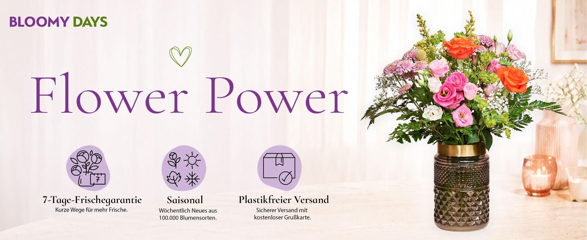Blumenstrauß Flower Power | Geschenk - frische Blumen | Blumenversand von BLOOMY DAYS