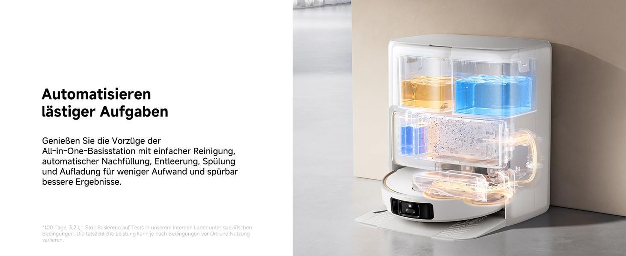 MOVA V50 Ultra Complete Saugroboter mit Wischfunktion, Einer Saugkraft von 24000Pa,anhebbare Navigation,Warmwasser-Wischen mit DuoSolution-System,Weiß