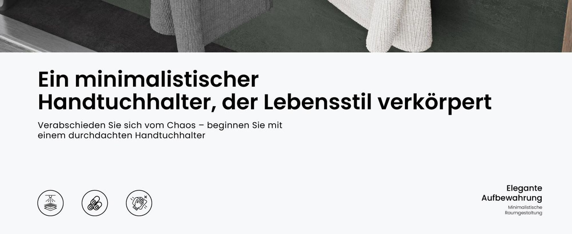 Mai & Mai Handtuchhalter ohne Bohren, 180° schwenkbar mit 3 Armen, Handtuchstange selbstklebend oder magnetisch, Badetuchhalter Matt Schwarz Folda-02