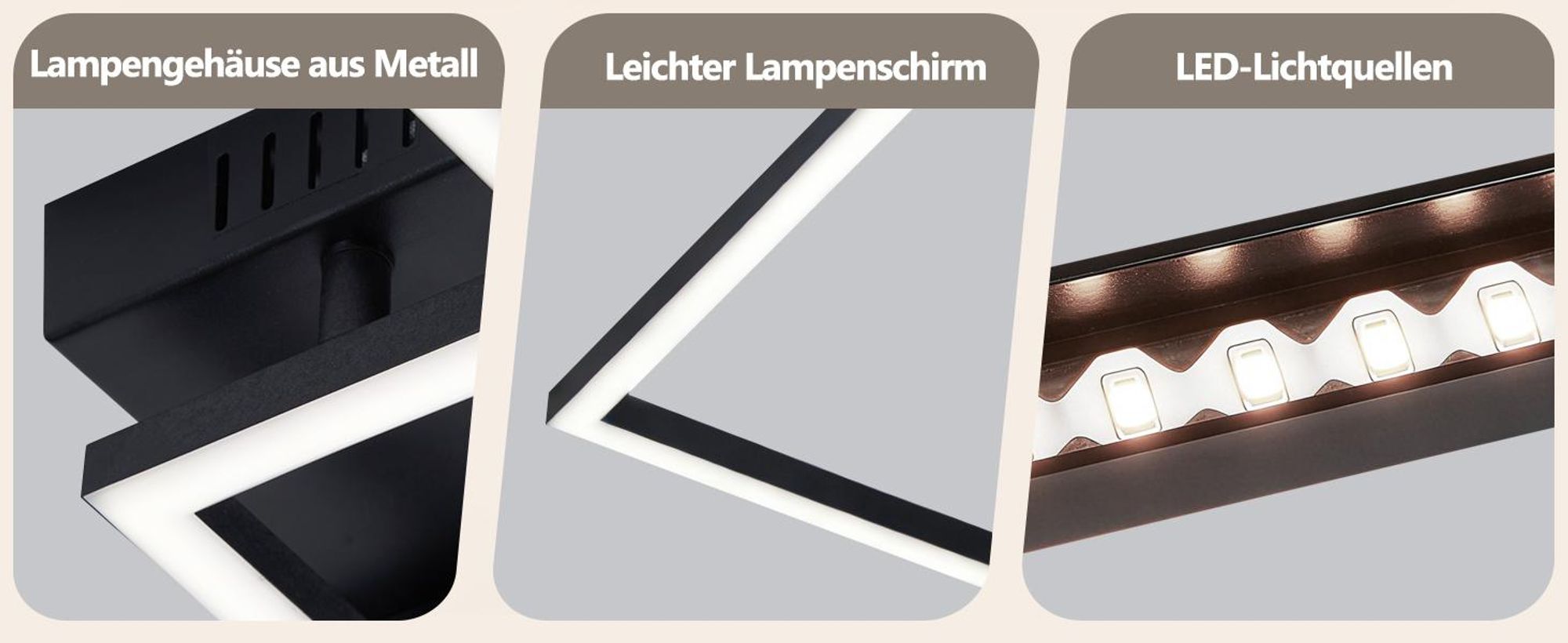 ZMH Plafonnier LED Lampe de plafond Cuisine 20W Noir Lampe de chambre 4000K Blanc neutre Lampe de cuisine Couloir Éclairé carré pour chambre à coucher Bureau