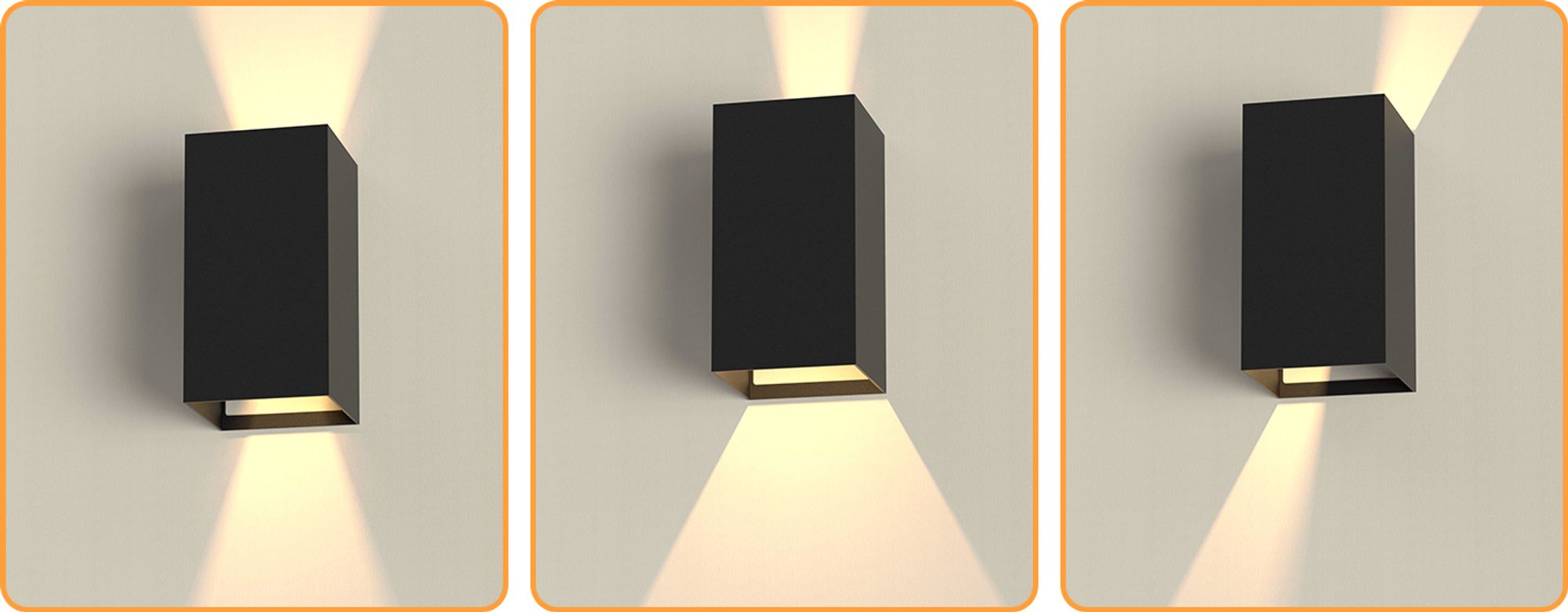 ZMH Led nástěnné světlo 2ks venkovní černé nástěnné svítidlo moderní nahoru dolů teplá bílá chodbová lampa IP65 vodotěsná venkovní nástěnná lampa 5W nastavitelná pro chodbu zahradu