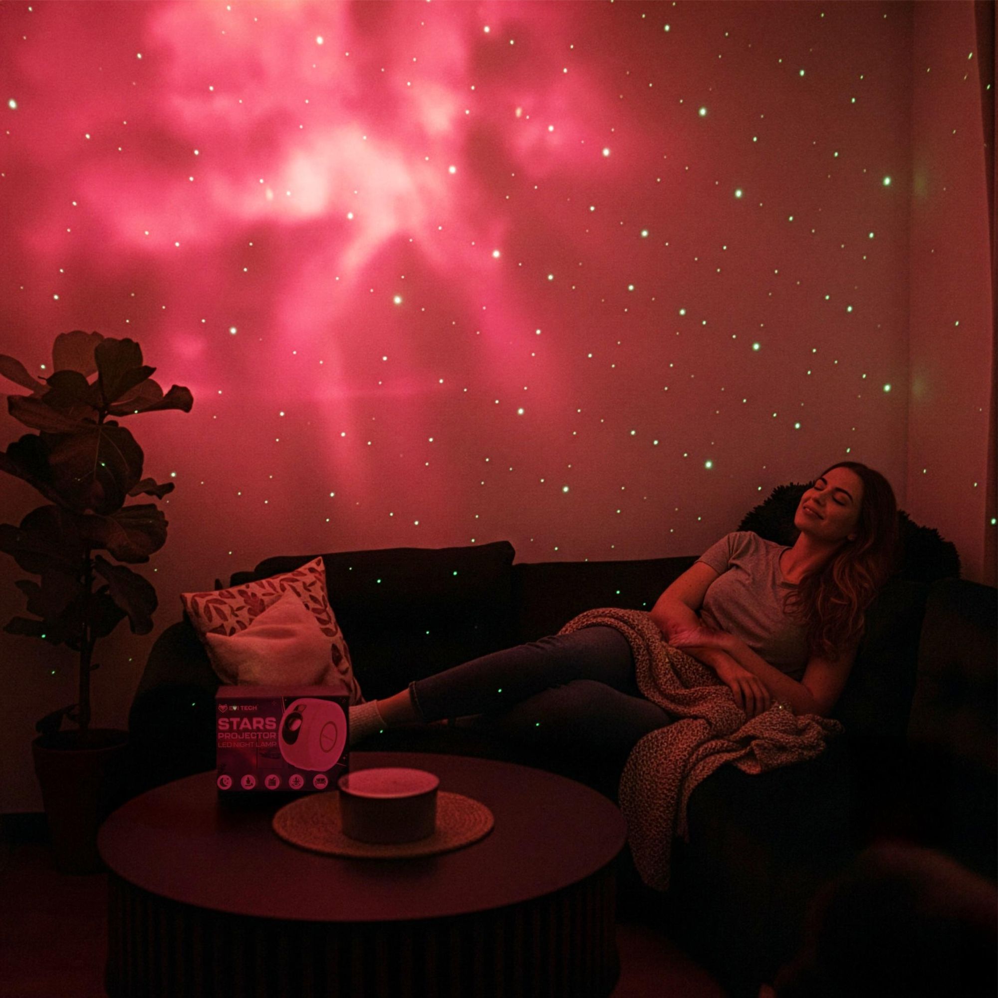 LED Sternenprojektor Galaxy Star, 3D Nachtlicht Beamer mit Fernbedienung, Sternenhimmel Projektor für Kinder & Schlafzimmer, EVI TECH GalaxyStar 2.1