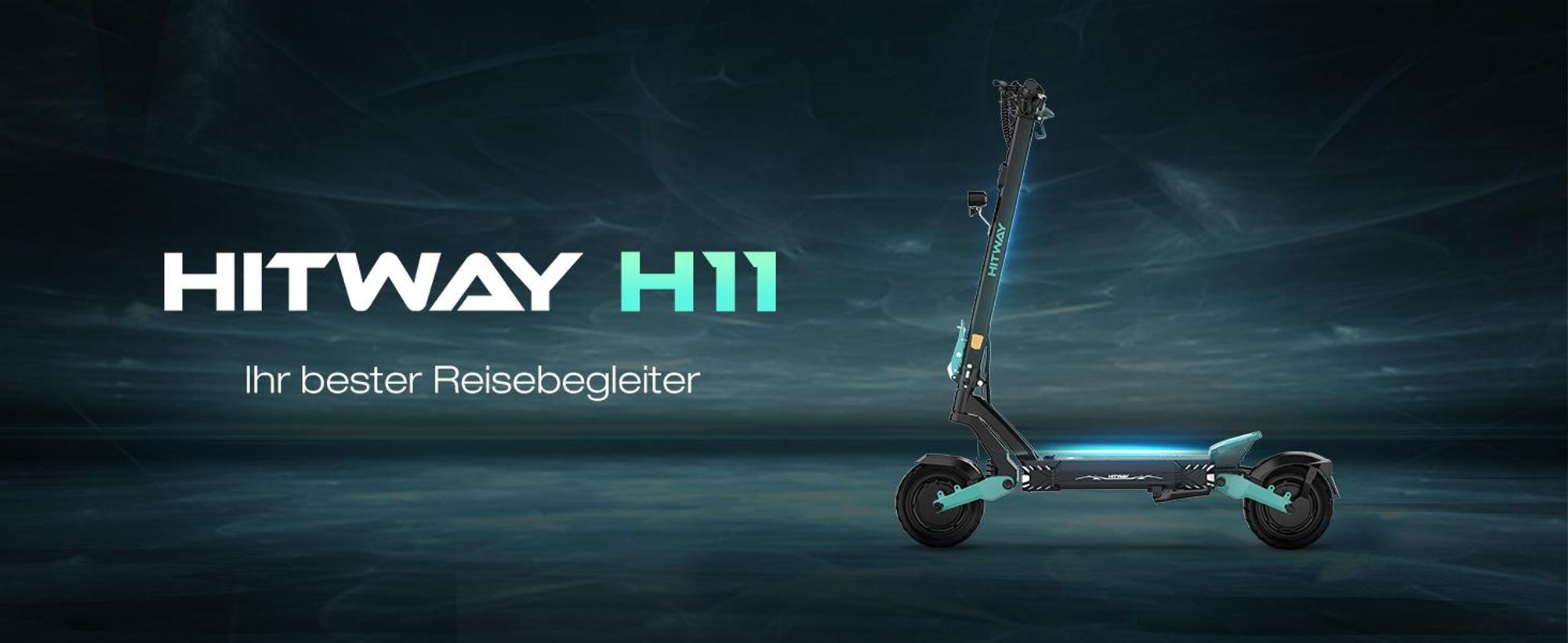 HITWAY H11 E-Scooter mit ABE, Elektroscooter mit 250W*2 Motor Spitze 1800*2, bis zu 100 km, 52V 23,4Ah, App & NFC, 10 " Offroad Luftreifen, IPX6