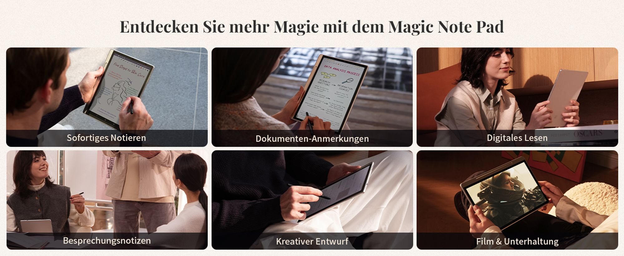 XPPen Magic Note Pad, Verkabelt & Kabellos, 5080 lpi, 148 x 236 mm, USB/Bluetooth, 31 cm (12.2"), IPS