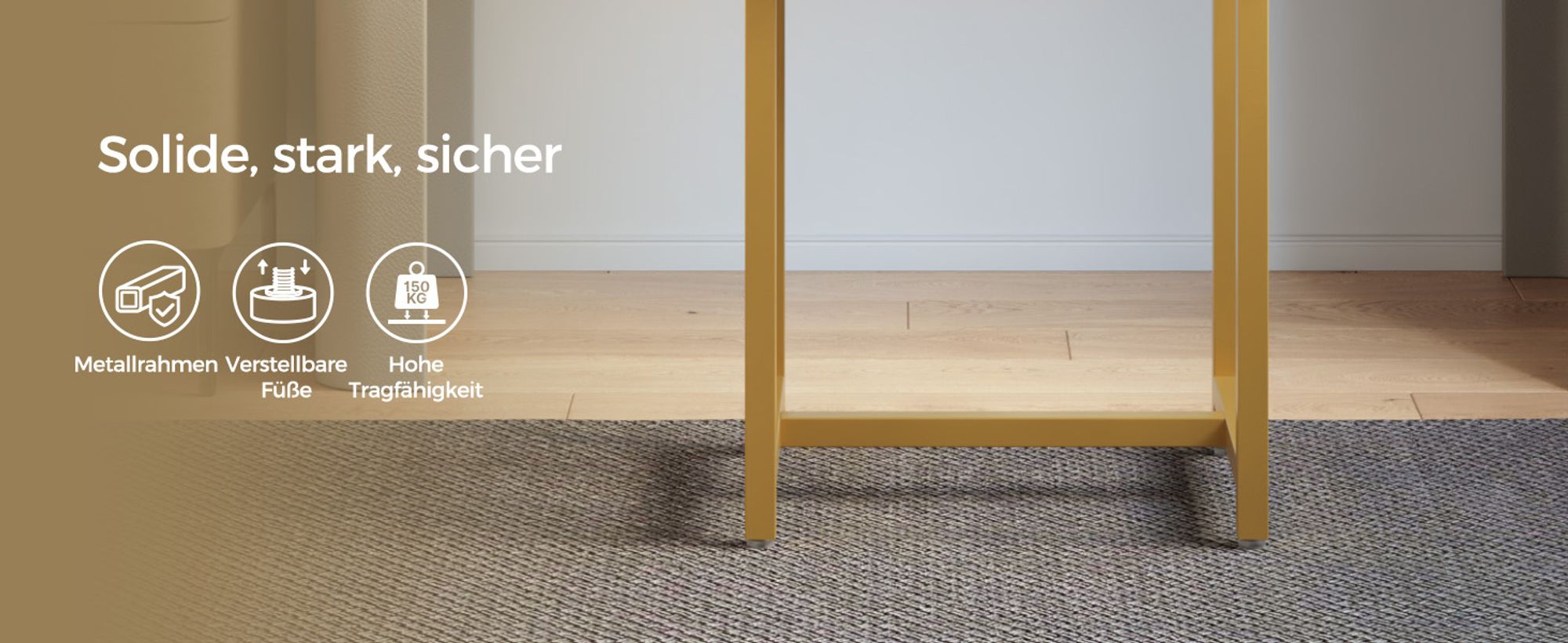 Mondeer Schminktisch-Hocker mit Metallrahmen & Technikstoff – Robust, Komfortabel, Platzsparend 41x31x44,5 cm