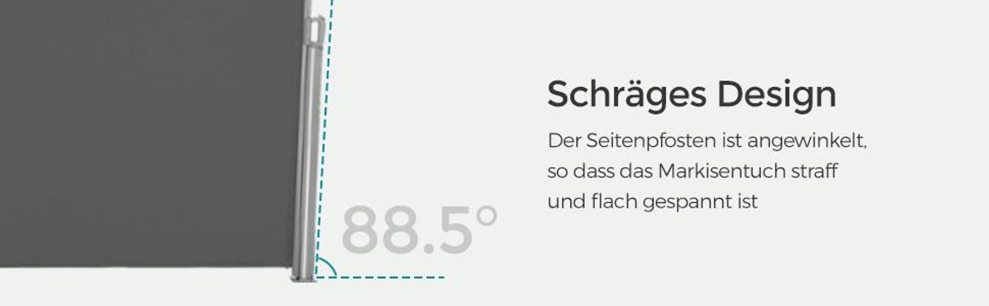 SONGMICS  Seitenmarkise, Sichtschutz,200 x 300 cm , Markise, ausziehbar, aus 220 g/m² Polyester, Sonnenschut, für Balkon, Terrasse, Garten, anthrazit GSA200G02