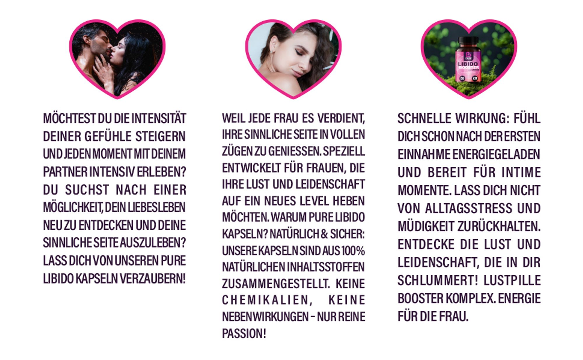 Pure Passion® - Libo Booster - Libido - for Ladies – Libido steigern – mit Sofortwirkung – für Ihr Liebesleben, weibliche Balance, Lust & Sinnlichkeit