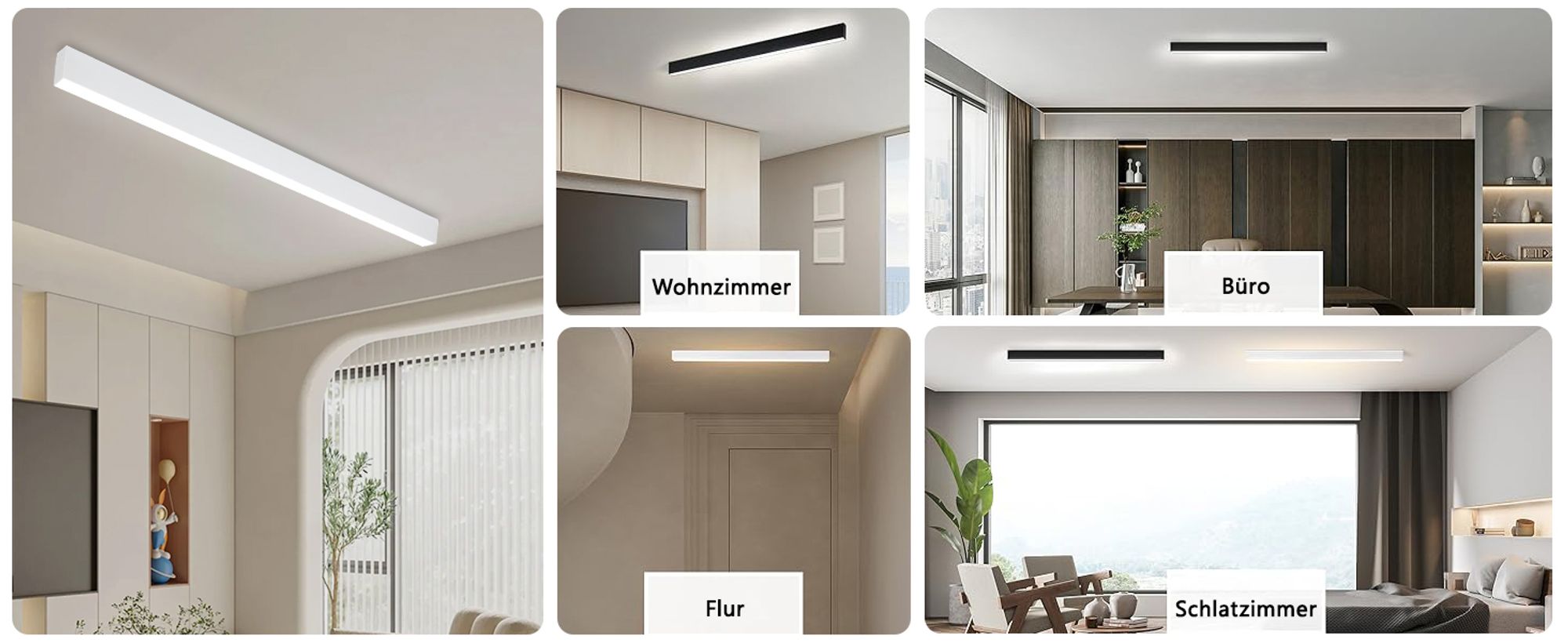 ZMH LED Deckenleuchte Wohnzimmer Deckenlampe 32W Modern Weiß Deckenbeleuchtung 107 CM Dimmbar mit Fernbedienung für Schlafzimmer Küche Büro Esszimmer
