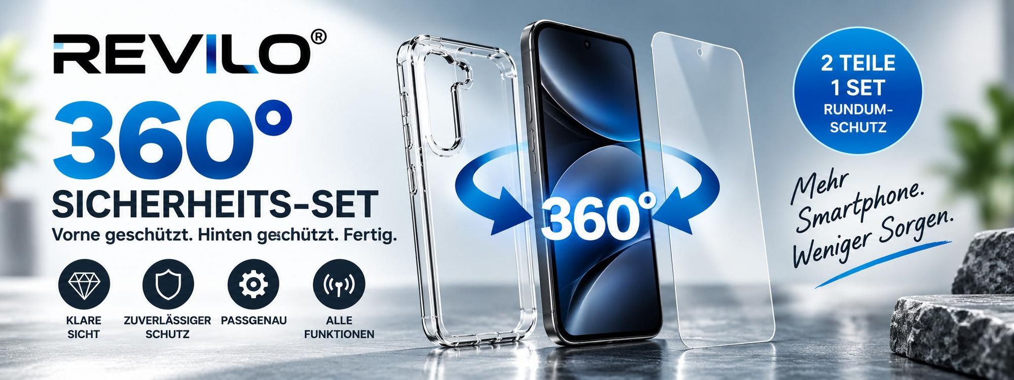 360 Grad - REVILO Sicherheits-Set für Google Pixel 10 bestehend aus Revilo Schutzglas und Revilo Schutzhülle