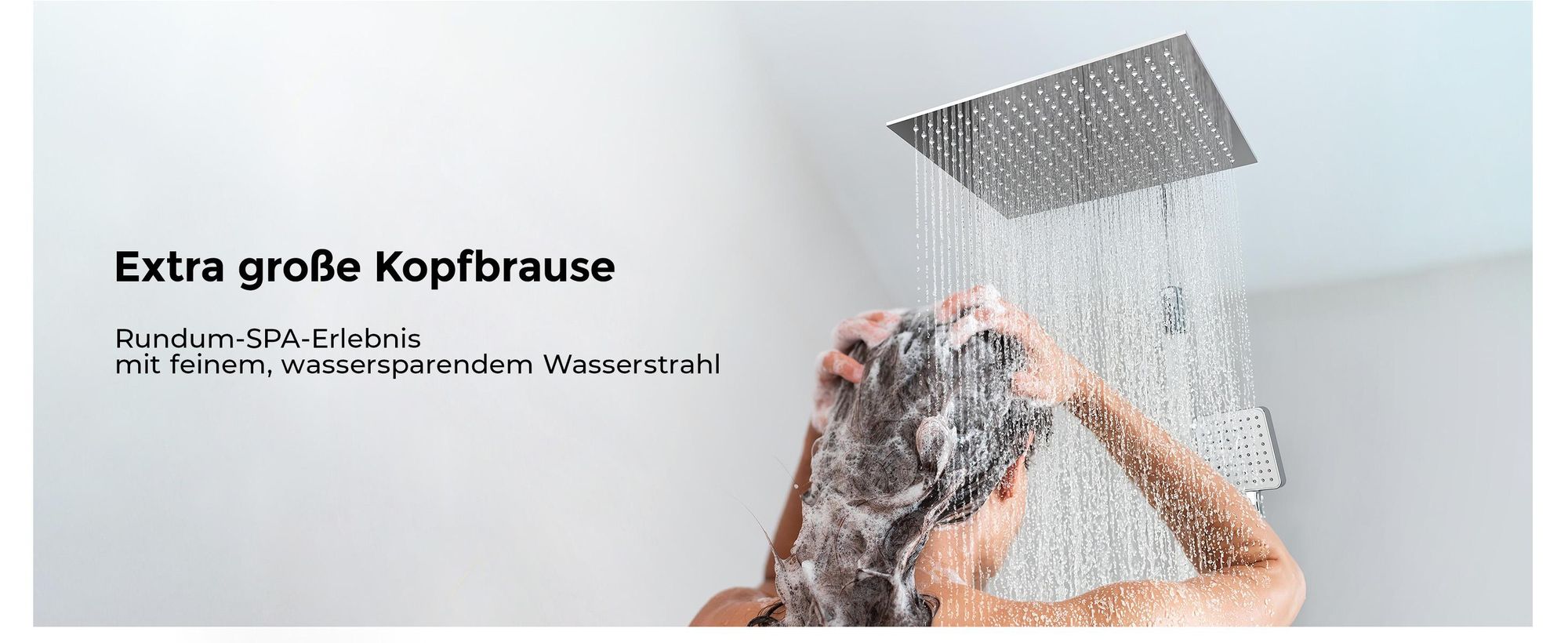 Heilmetz Duschsystem mit Thermostat Regendusche mit Übergröße Duschköpfe und Handbrause Chrom