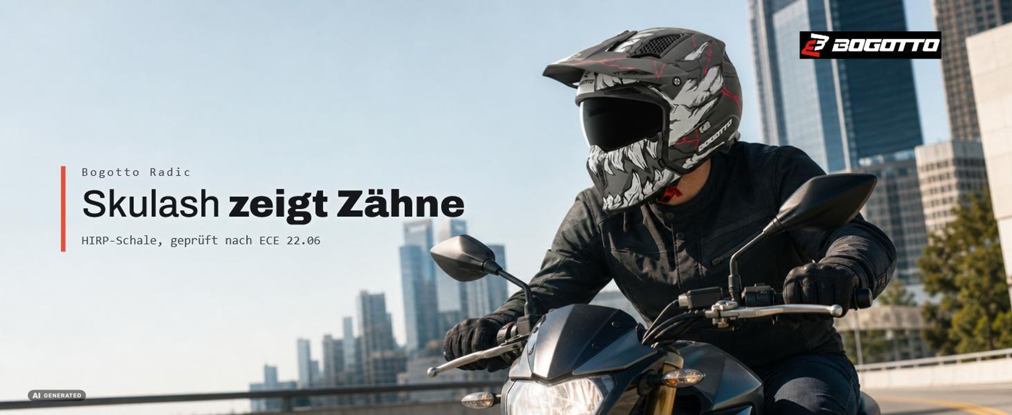 Bogotto Radic Skulash 22.06 Helm, grau/schwarz, 2XL (63/64)
