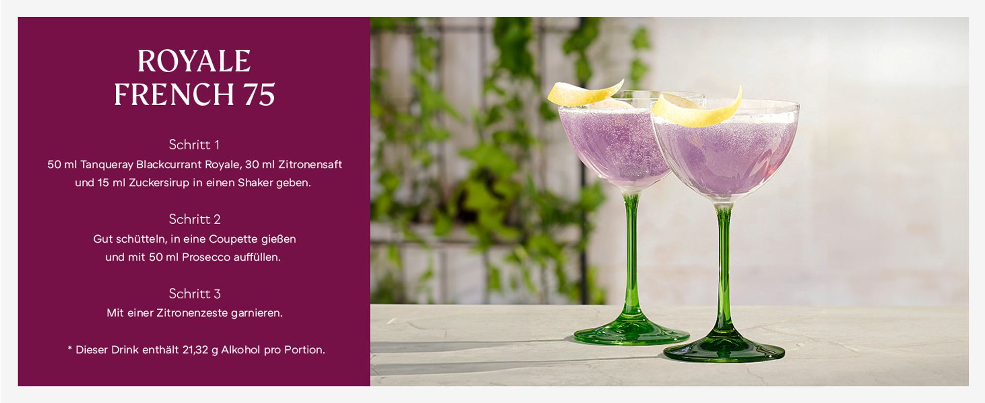 Tanqueray Blackcurrant Royale Gin, Johannisbeer-Aroma, 41,3% vol, 700ml Einzelflasche