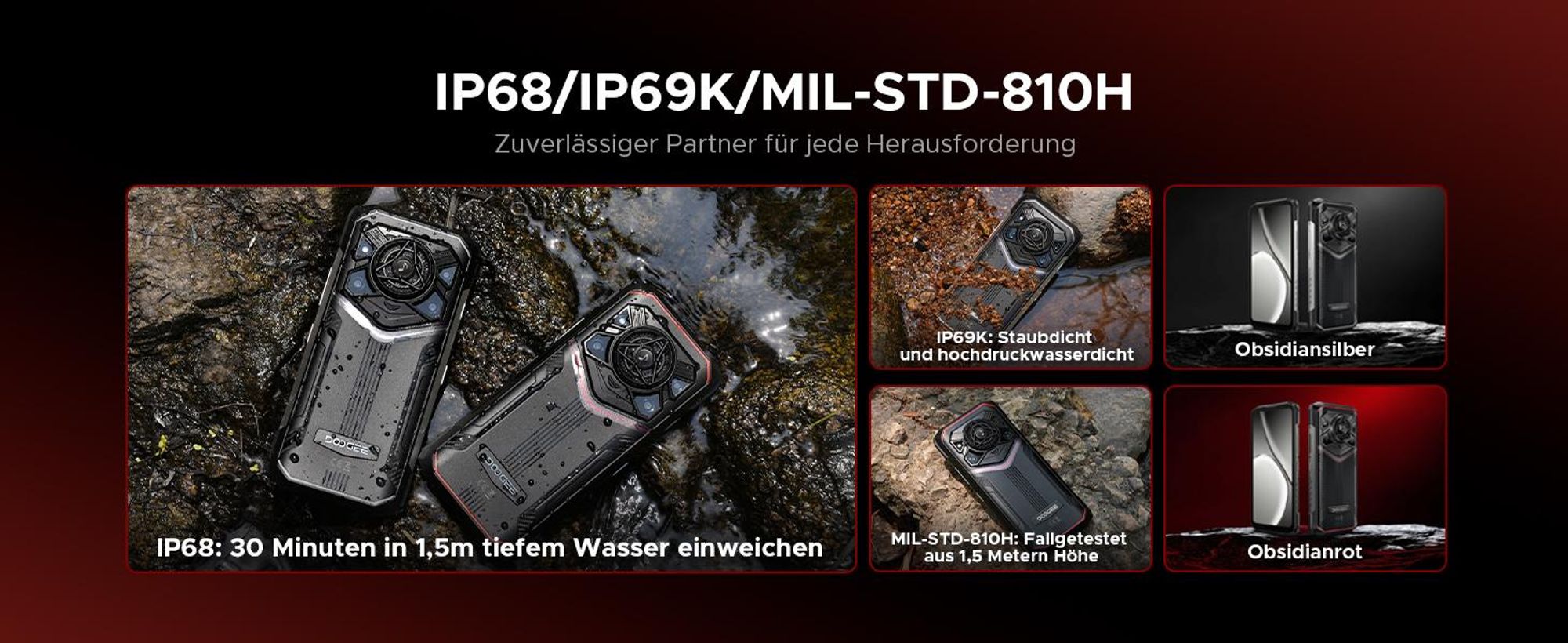 Doogee Blade 20 Pro, 16,8 cm (6.6"), 6 GB, 256 GB, 50 MP, Android 15, Schwarz, Grau
