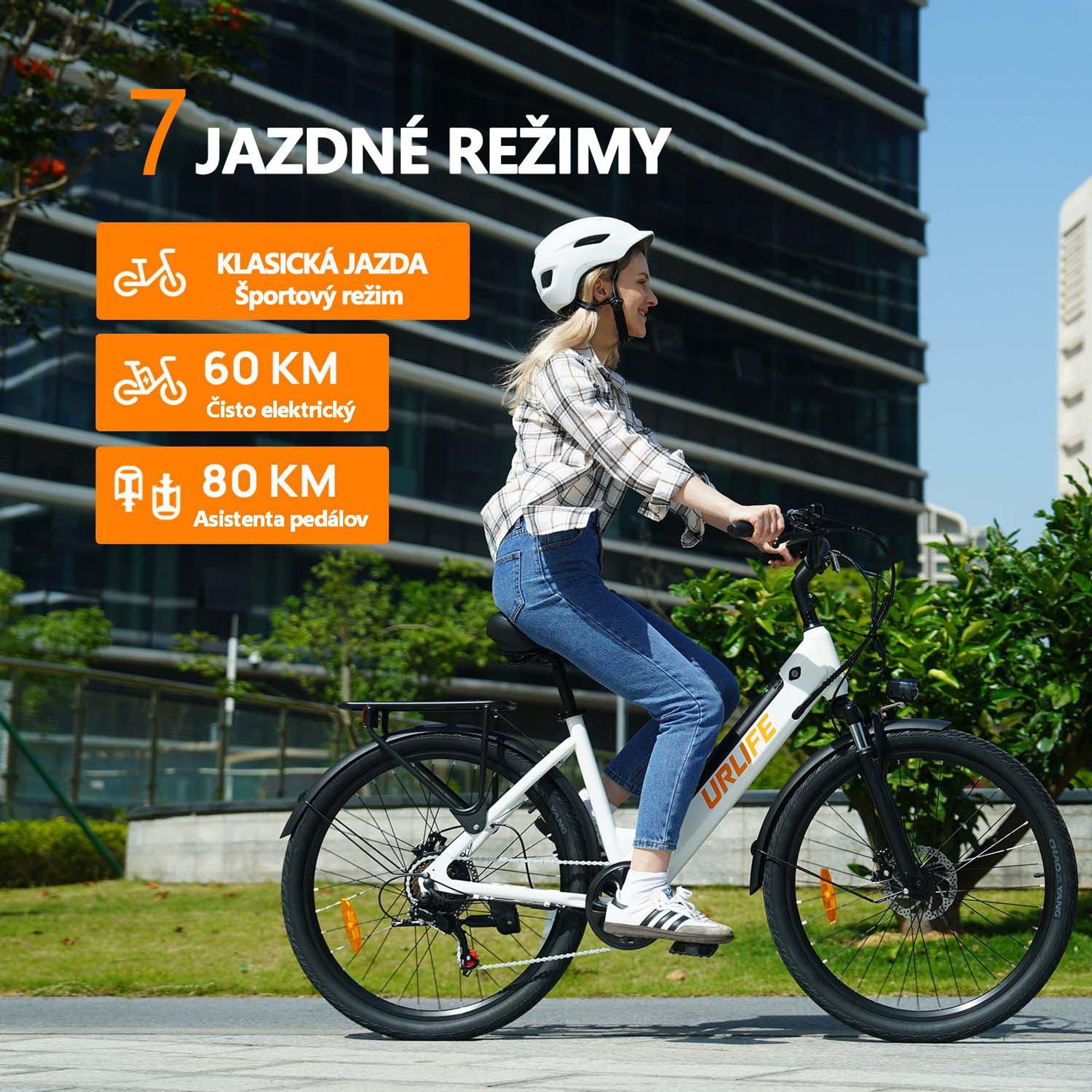 Elektrický bicykel URLIFE E26 - Motor 250W Batéria 48V10.4Ah 26-palcové pneumatiky Kotúčové brzdy - Čierny