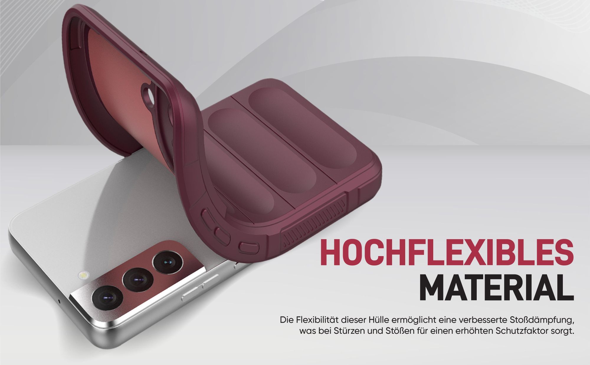 Stoßfestes und flexbiles Handy Case mit Griffzonen in Lila für Samsung Galaxy S22