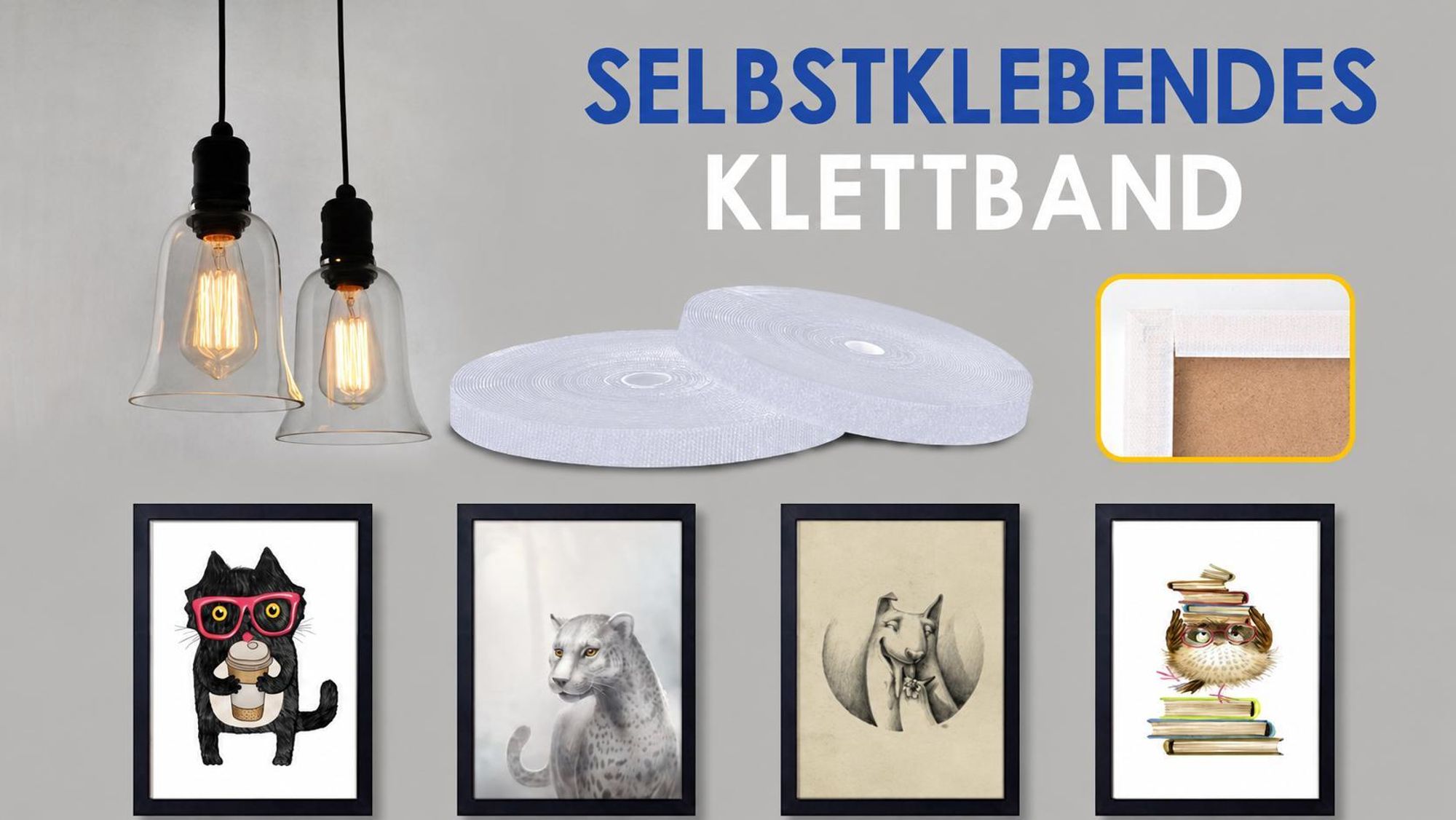 Klettband selbstklebend extra stark - 10 Meter lang, 2cm breit - für Fliegengitter, Klett-Hakenband, Flauschband, Klettverschluss Band, Weiß