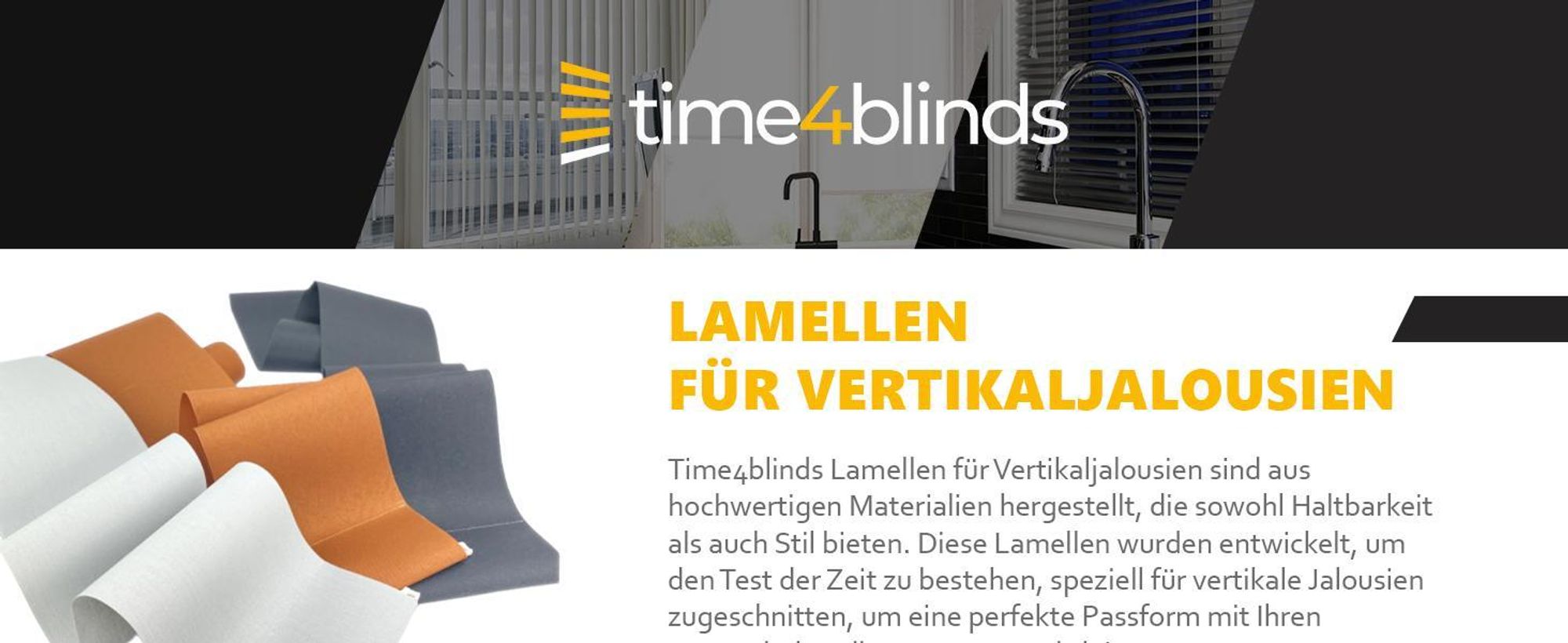 Time4blinds - Ersatzlamellen für Vertikaljalousien -127mm(B) - 2290mm(H) - Weiß