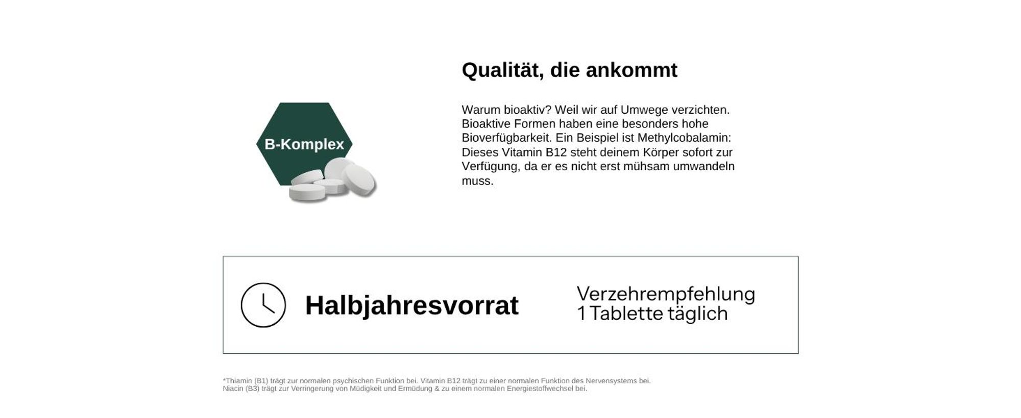 Vitamin B Komplex: Qualitaetsmerkmale im Ueberblick