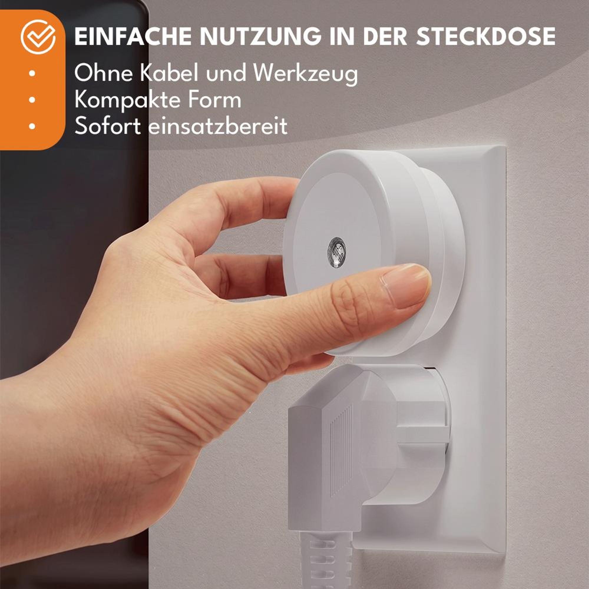 KRUMAD 2x LED Nachtlicht Steckdose mit Bewegungssensor, Warmweiß, 3 Modi ON Auto OFF, Nachtlampe für Schlafzimmer Flur Babyzimmer