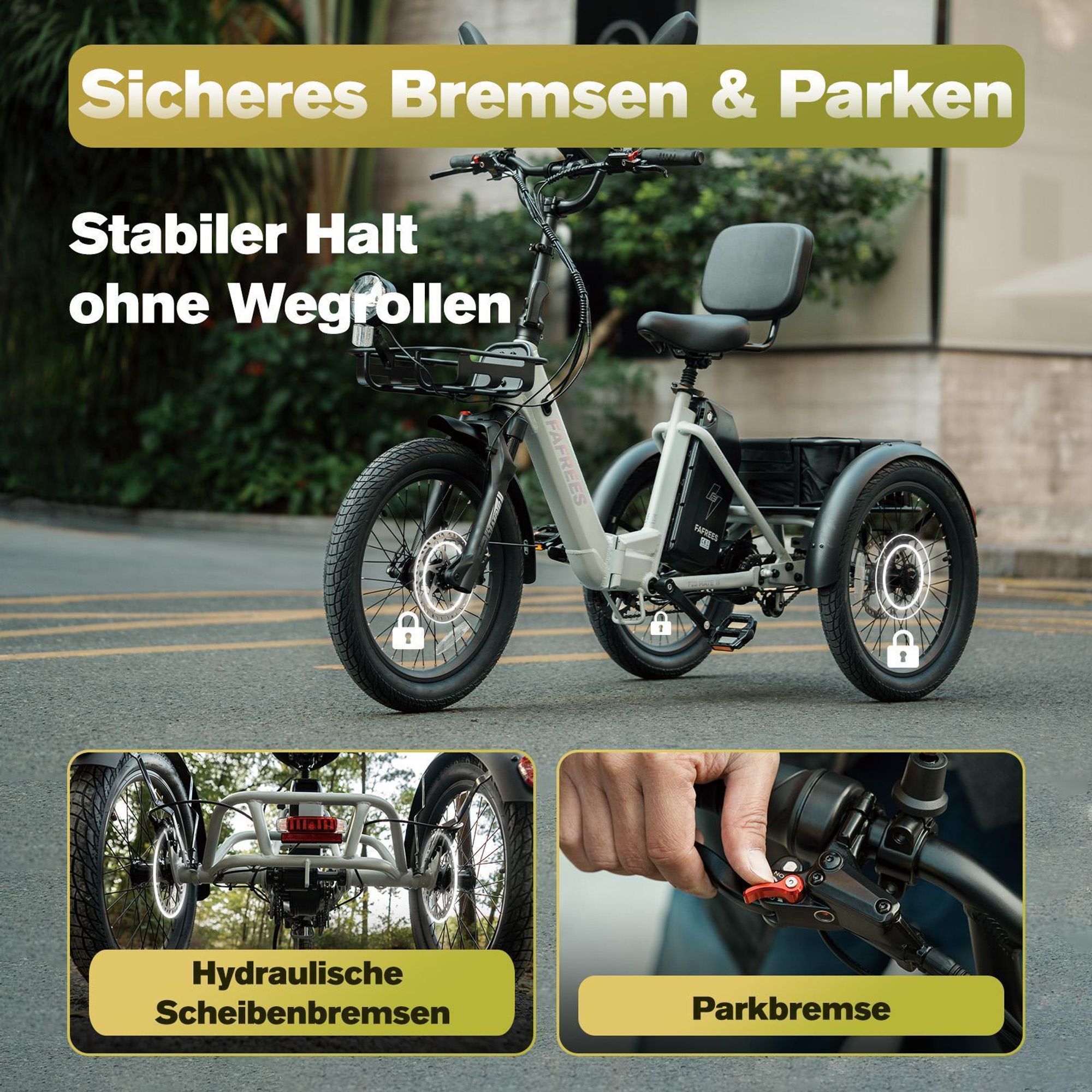 Elektrofahrrad FAFREES F20 Mate II - Motor 250W Akku 48V25AH 20" Reifen Hydraulische Scheibenbremse - Olivgrün