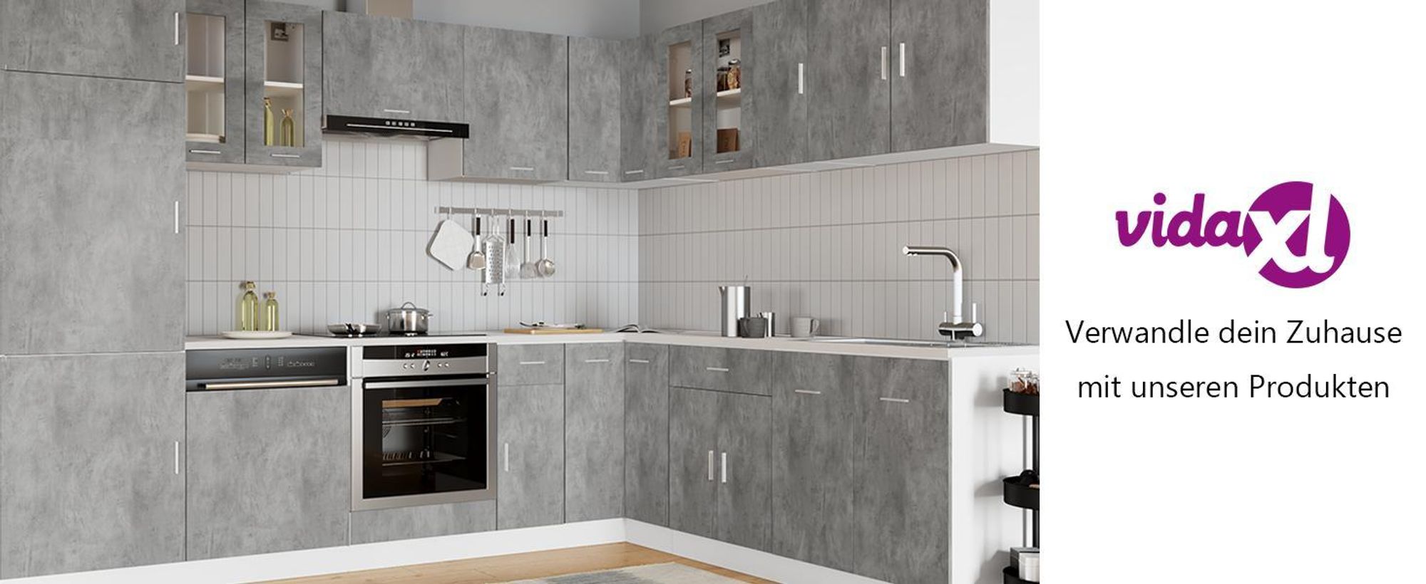 vidaXL Spülenunterschrank Lyon Betongrau 80x46x81,5 cm Holzwerkstoff