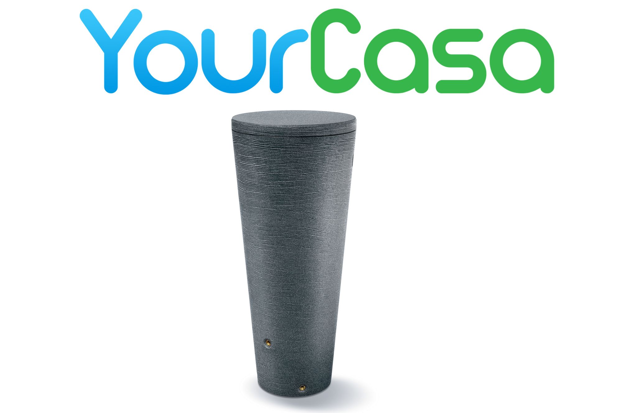 YourCasa Regentonne 120 Liter [Tubo Tank] mit Metallgewinde & Deckel - Regenfass Frostsicher aus Kunststoff - Regenwassertonne - Regenwassertank