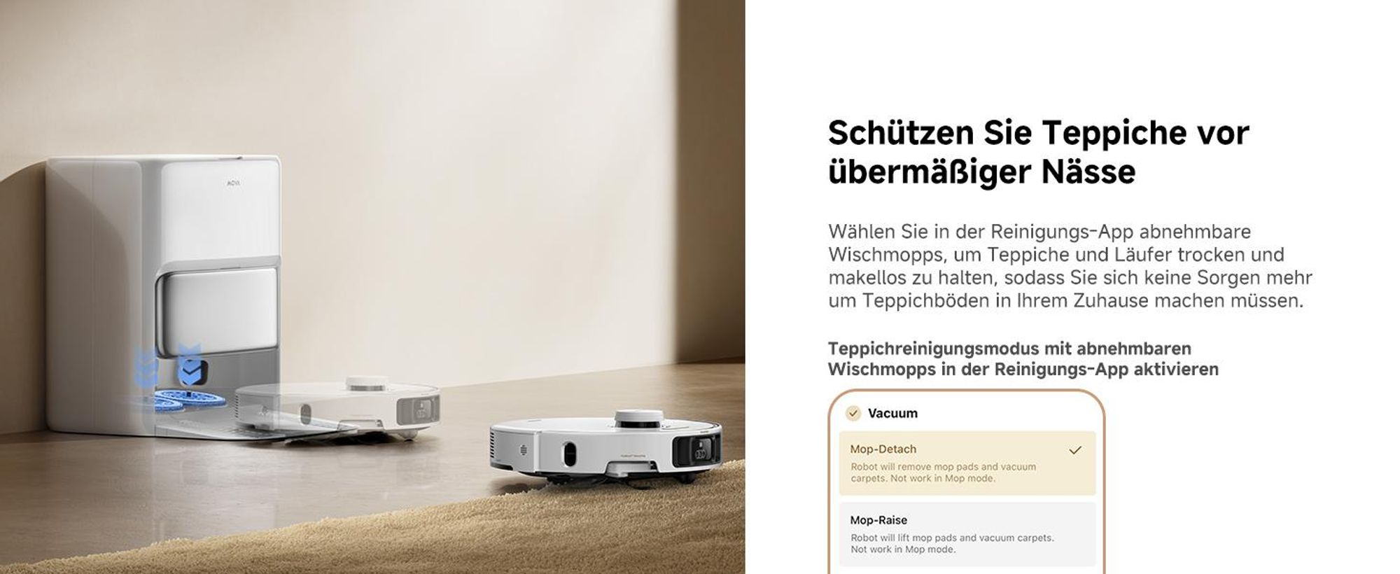 MOVA P50 Pro Ultra Saugroboter 19.000 Pa, Mopp 75 °C, LDS, AI+LED Hindernisvermeidung + Reinigungsflüssigkeit