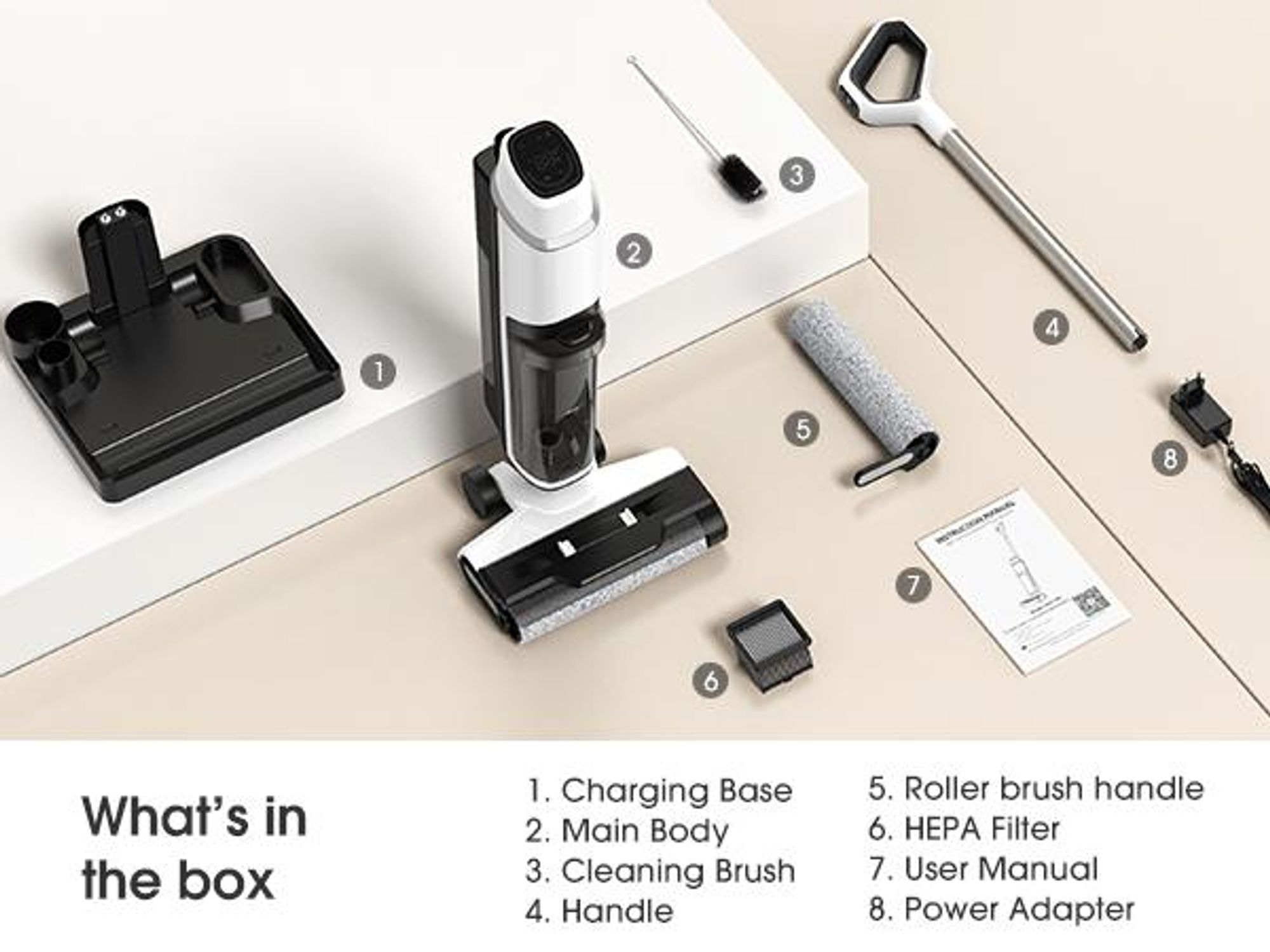 Lubluelu 3-in-1 Nass-und Trockensauger, 20kPa Saugkraft, Selbstreinigungsfunktion per Knopfdruck, HEPA-Filter, Intelligente Sprachansage, Für Tierhaar