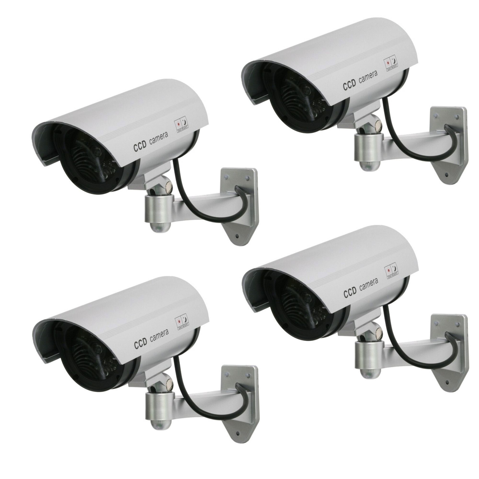 4x Kamera-Attrappe mit blinkender LED IR1100 S IR outdoor silber