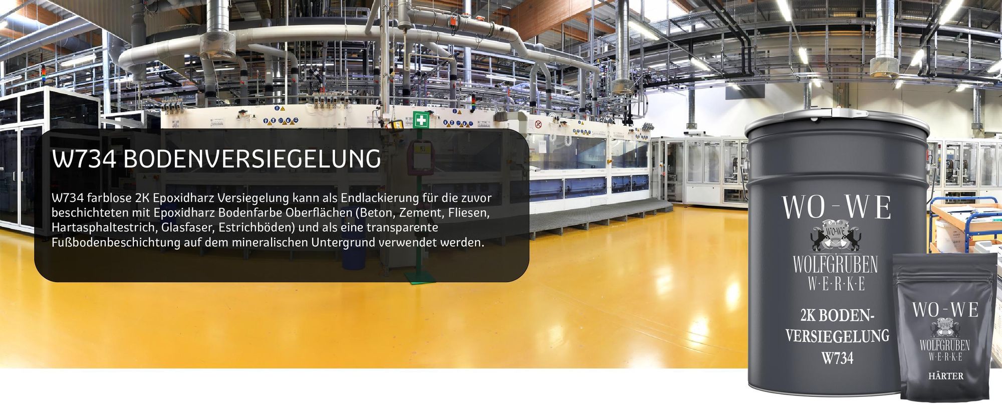 WO-WE 2K Epoxidharz Bodenversiegelung Bodenbeschichtung mit UV-Schutz Klar/Farblos