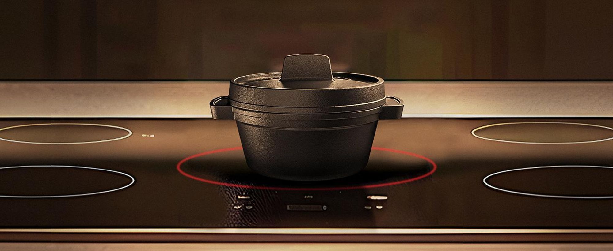 GUSSKÖNIG Dutch Oven Set Mini mit Holz-Untersetzer - 4x 300ml Gusseisen Mini Topf mit Deckel