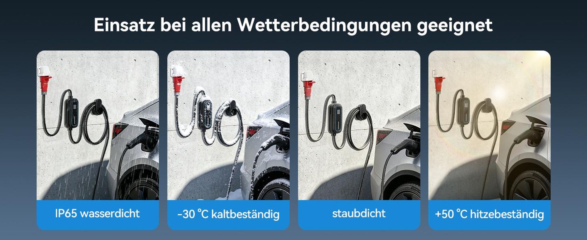 Puluomis Mobile Wallbox 11kW Ladekabel 7m Typ 2/CCS, 2 in 1 EV Ladegerät mit CEE Adapter 3-phasig 8-16A einstellbar, IP65 wasserdicht, Timer, schwarz