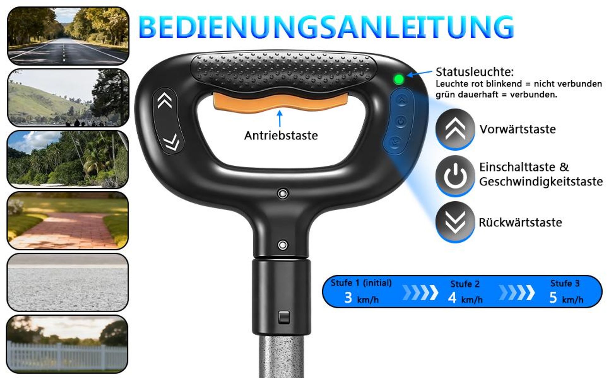 Elektrokarre Faltbar Handwagen Kompatibel mit Makita Akku, 280L/Breiträder/105×61×64cm/Griff 60-100cm Campingwagen Gartenwagen Strandwagen bis 5km/h