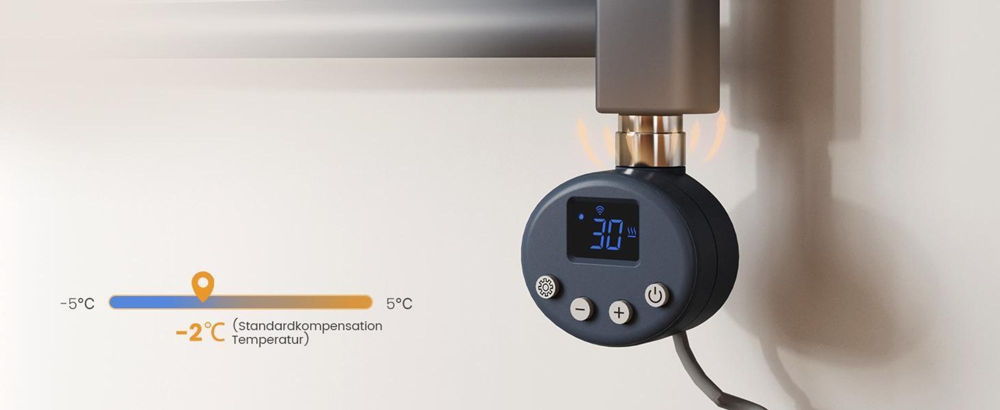 EMKE Elektrisch Badheizkörper 140X60cm 600W Anthrazit Handtuchheizkörper gebogen Wifi Steurung Intelligent Thermostat Handtuchwärmer